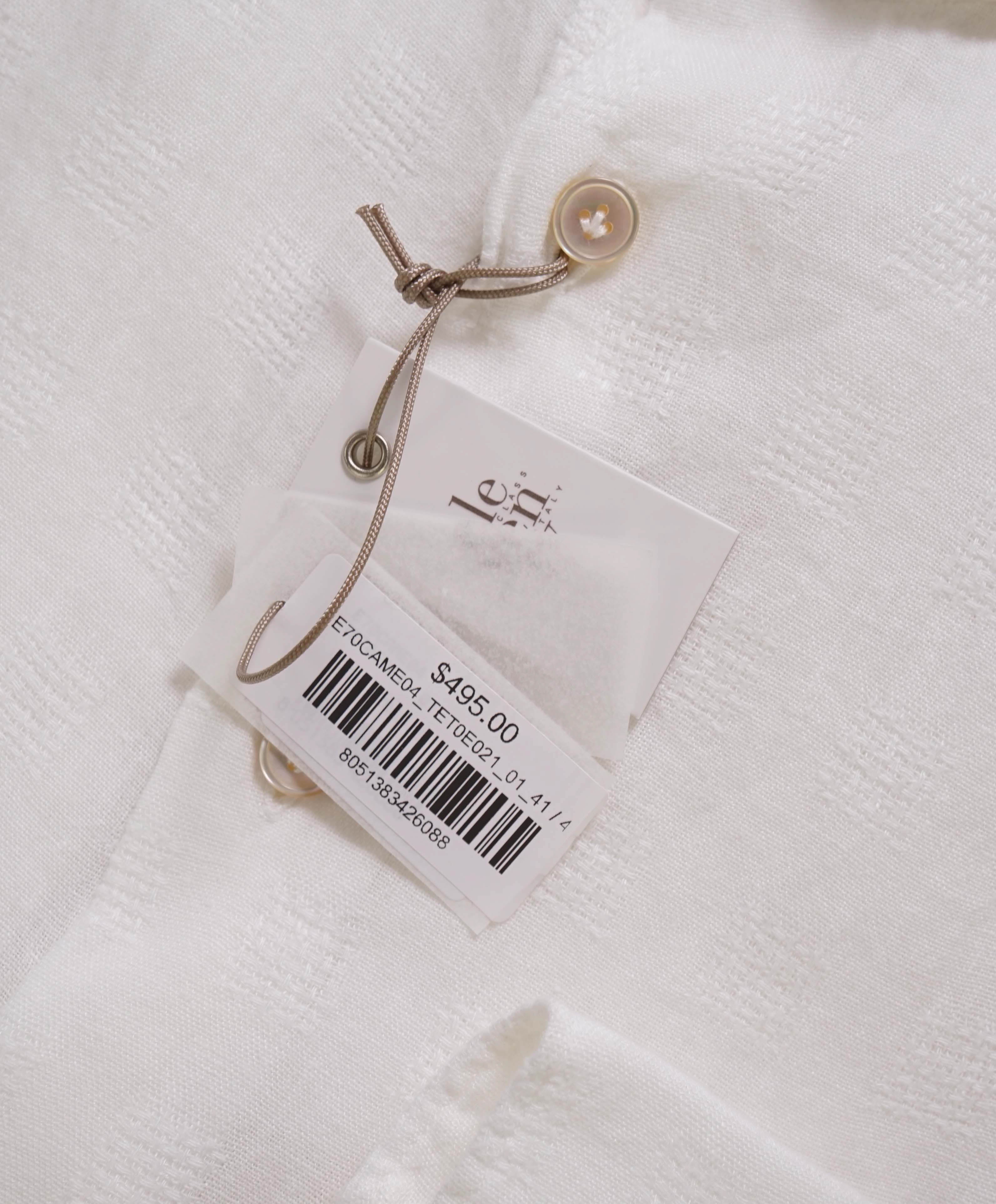 $495 ELEVENTY - *PREMIUM LINEN* MOP Button Button Down Shirt - L (41 / 16)