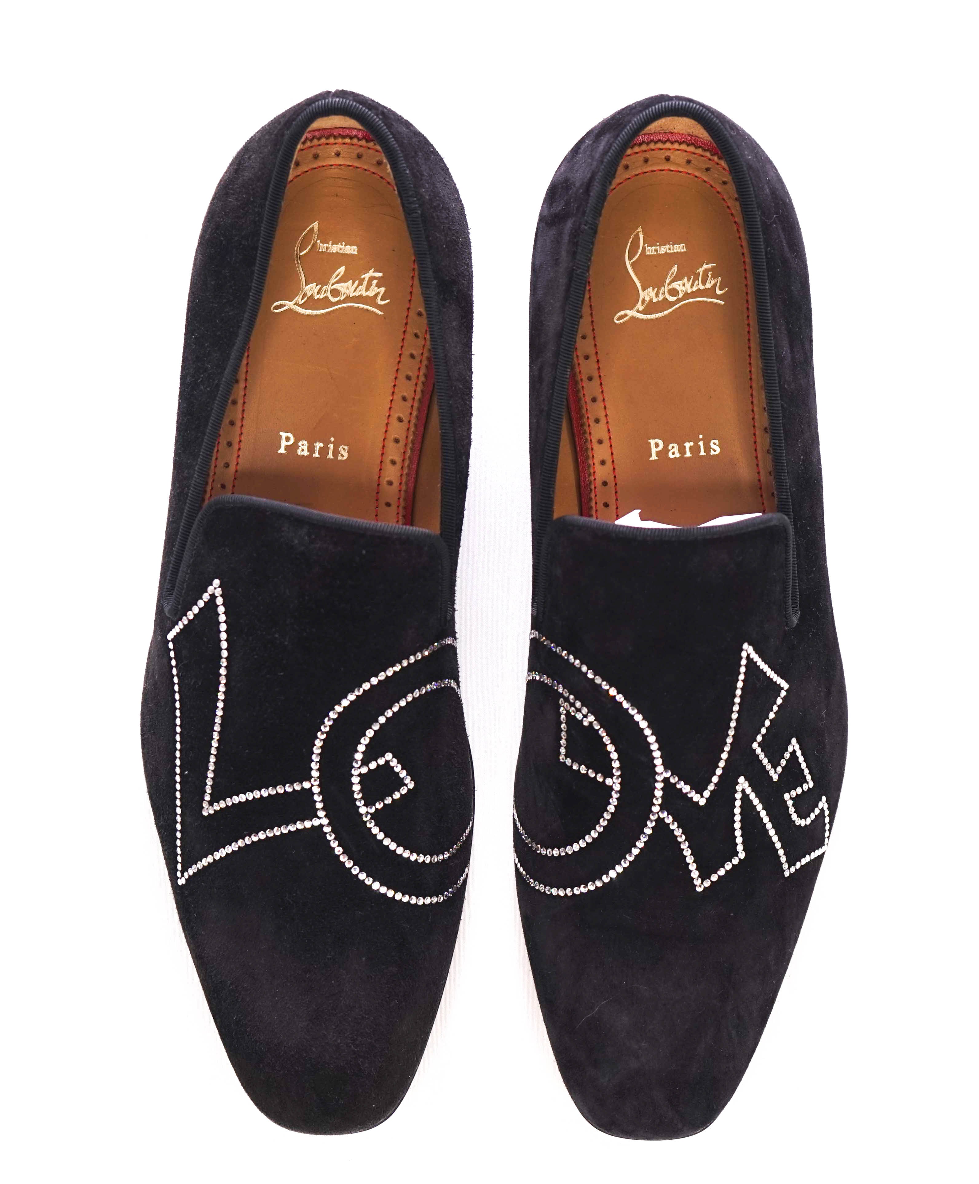 $945 CHRISTIAN LOUBOUTIN - * DANDY LOVE* Black Suede Leather Loafers - 7 US (40)