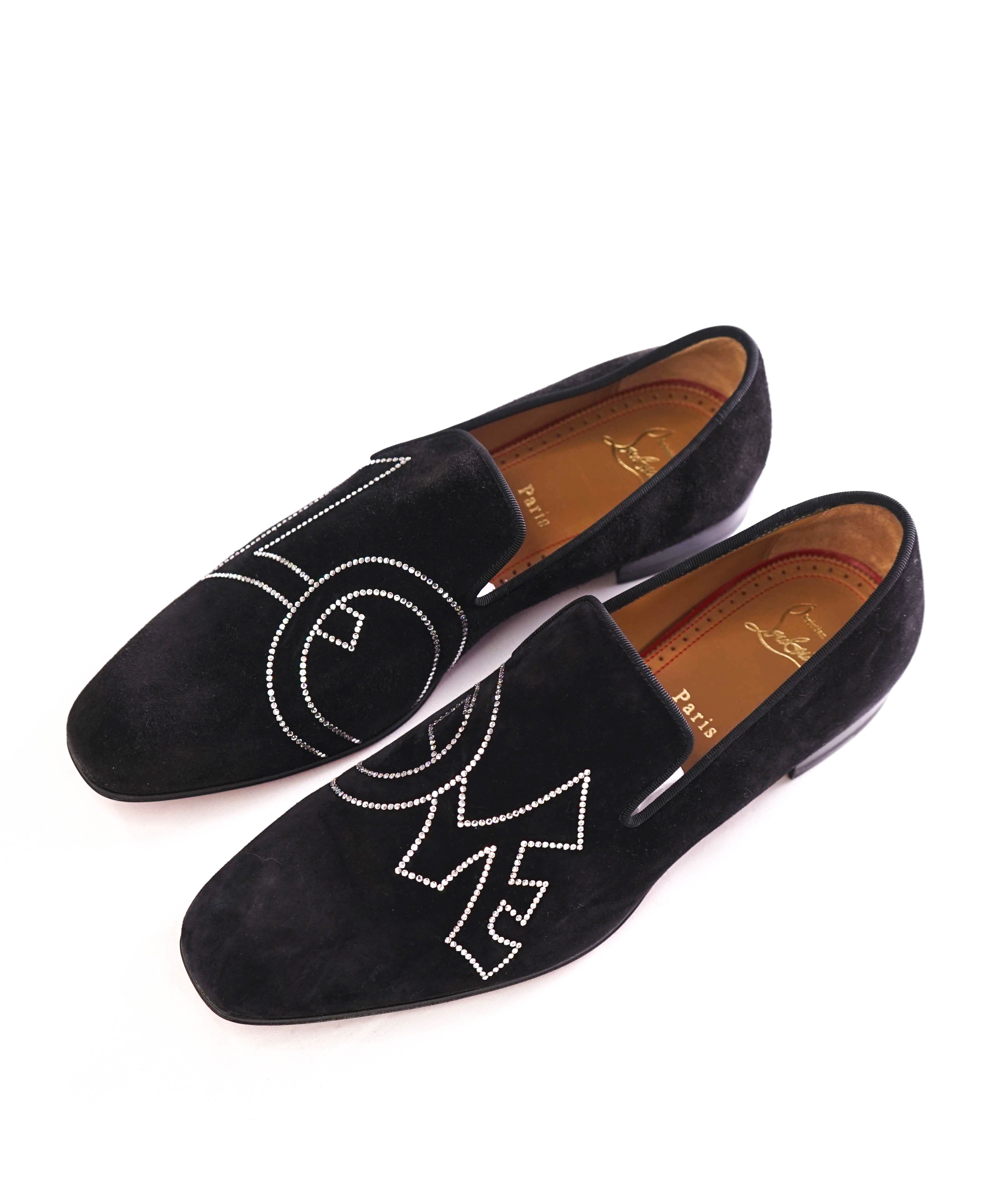 $945 CHRISTIAN LOUBOUTIN - * DANDY LOVE* Black Suede Leather Loafers - 7 US (40)