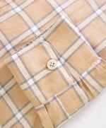 $495 ELEVENTY - Cotton Brown White Windowpane Check Dress Shirt - M