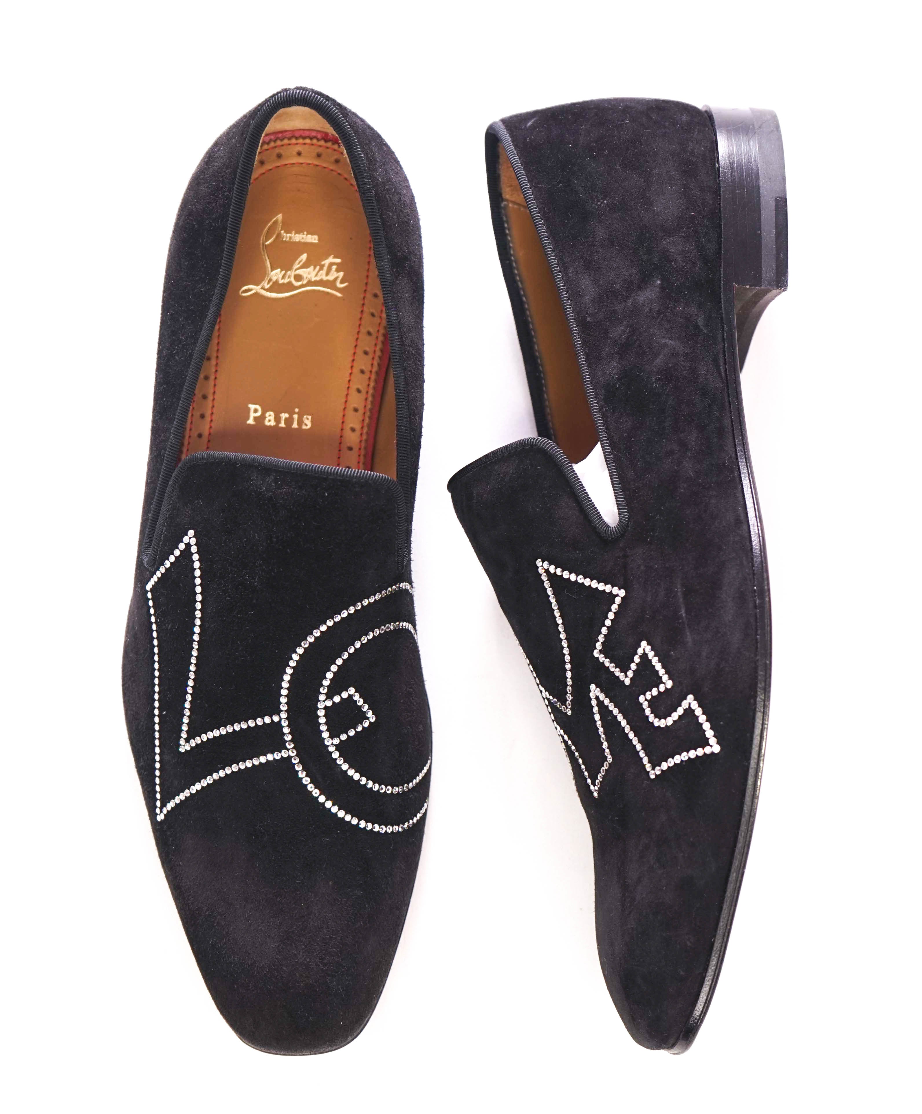 $945 CHRISTIAN LOUBOUTIN - * DANDY LOVE* Black Suede Leather Loafers - 7 US (40)