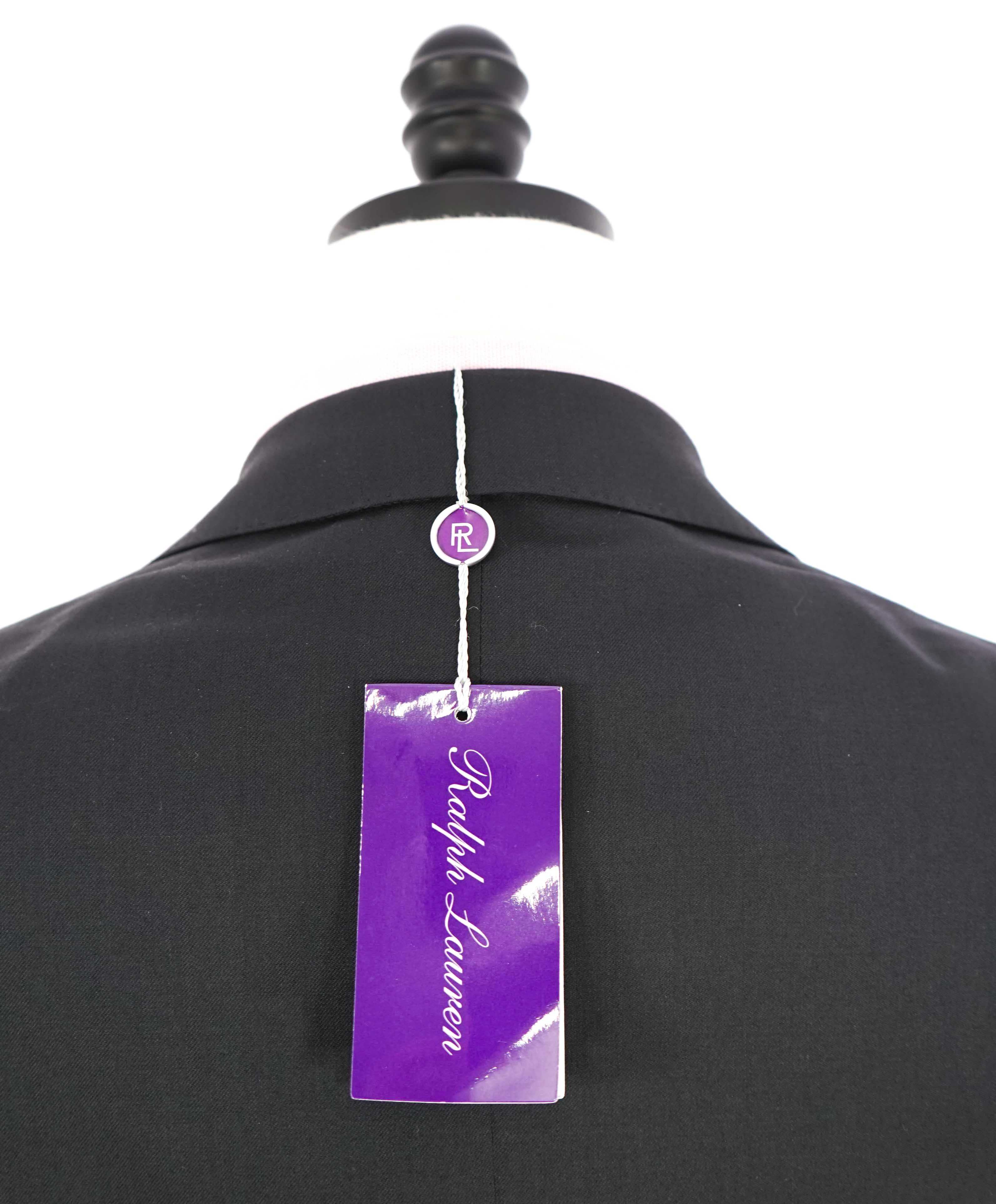 RALPH LAUREN PURPLE LABEL - Solid Black Doug 2-Btn *CLOSET STAPLE* Suit - 40R