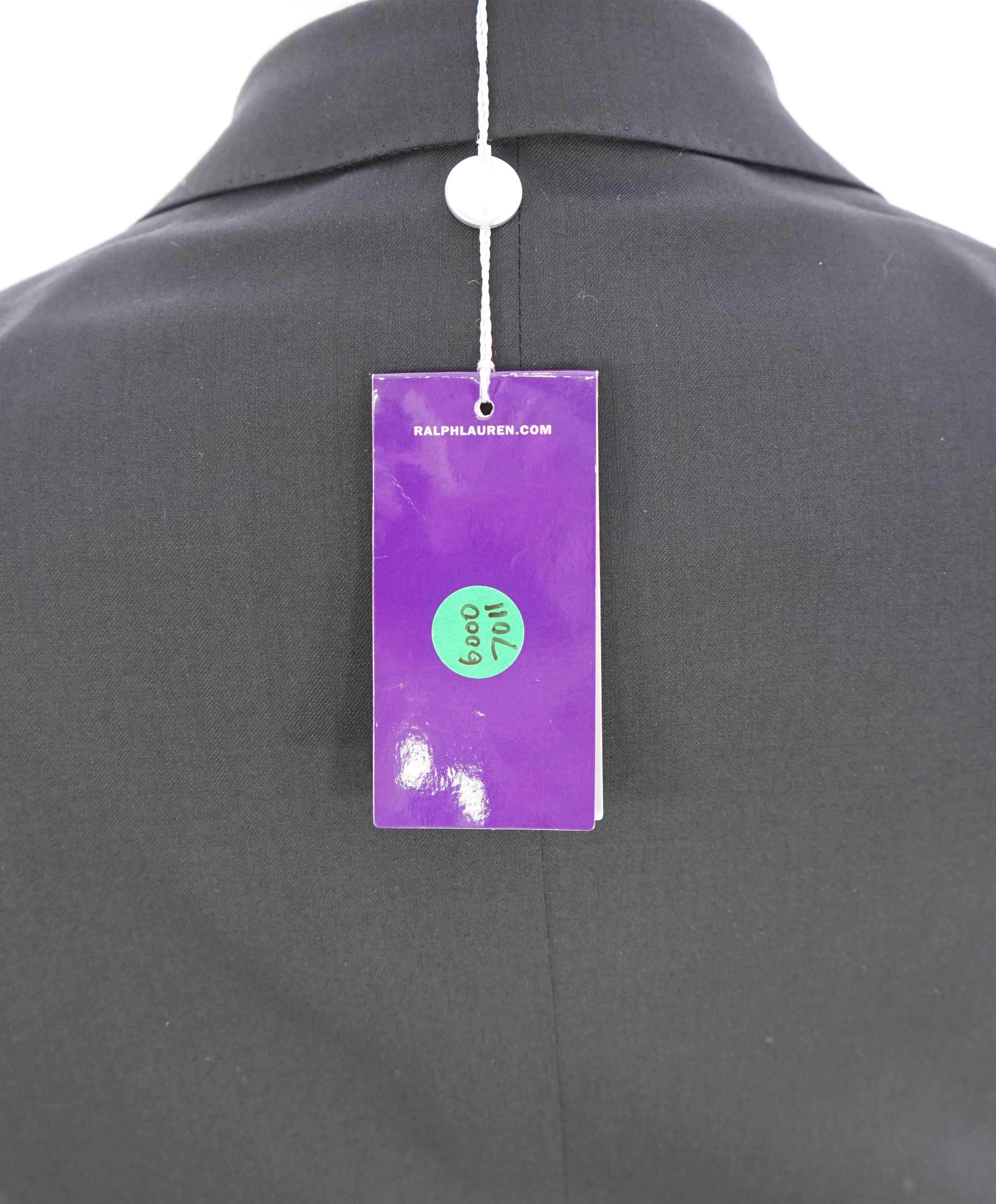 RALPH LAUREN PURPLE LABEL - Solid Black Doug 2-Btn *CLOSET STAPLE* Suit - 40R