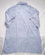 $495 ELEVENTY - Light Blue Tipped PURE LINEN Camp Collar Button Shirt - M