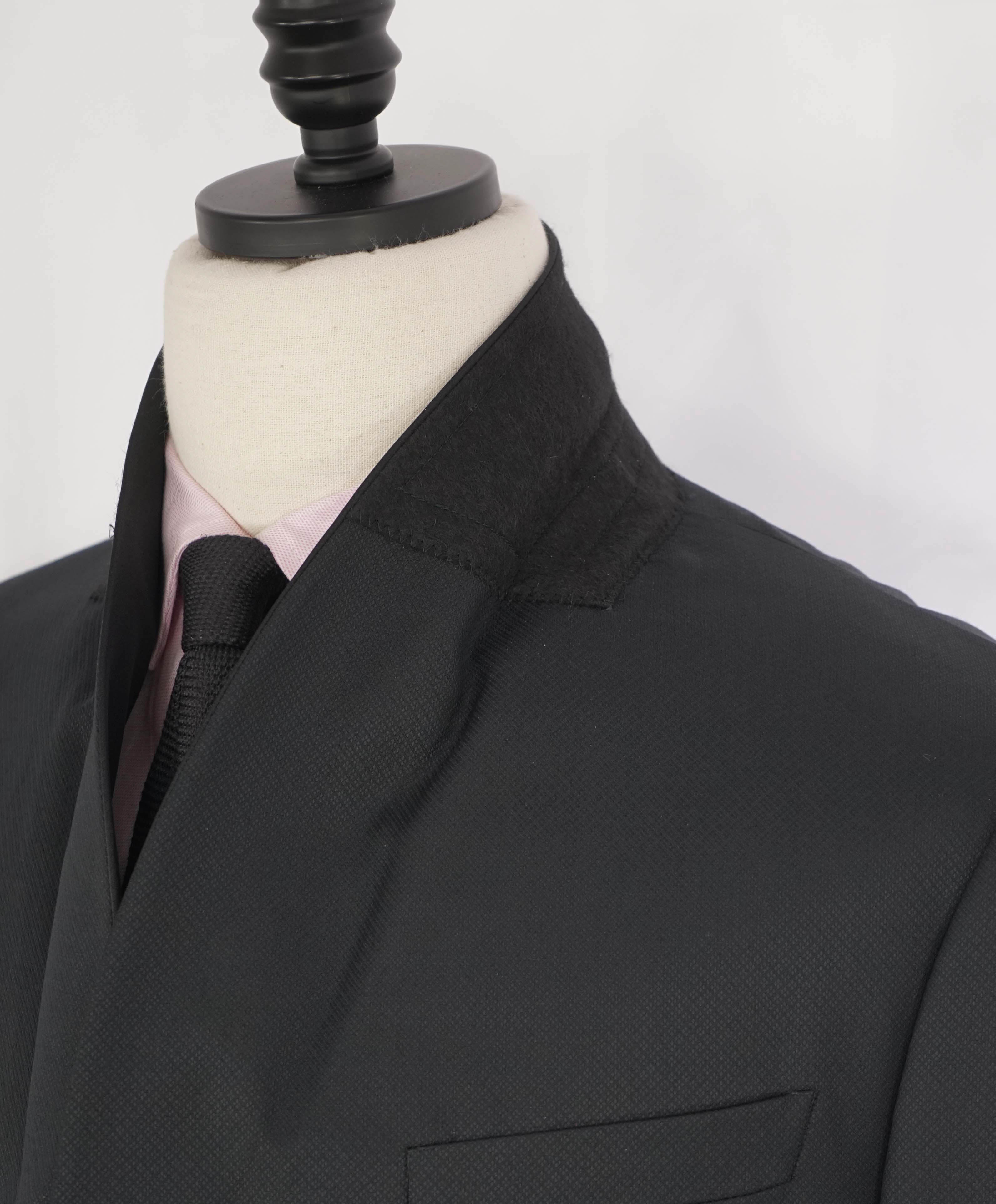 $2,295 ARMANI COLLEZIONI - “M LINE” Textured  SHAWL COLLAR Tuxedo Suit - 46R