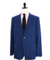 $2,995 ISAIA - Blue Patch Pocket BOUCLE MOP Button Blazer - 46R