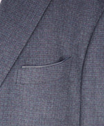 $5,900 ZILLI - CASHMERE/SILK Leather Detail Navy/Purple Blazer - 54R (64EU)