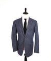 $2,995 ISAIA - Blue/Gray Check "Nuova Base S" 120's Blazer - 46L