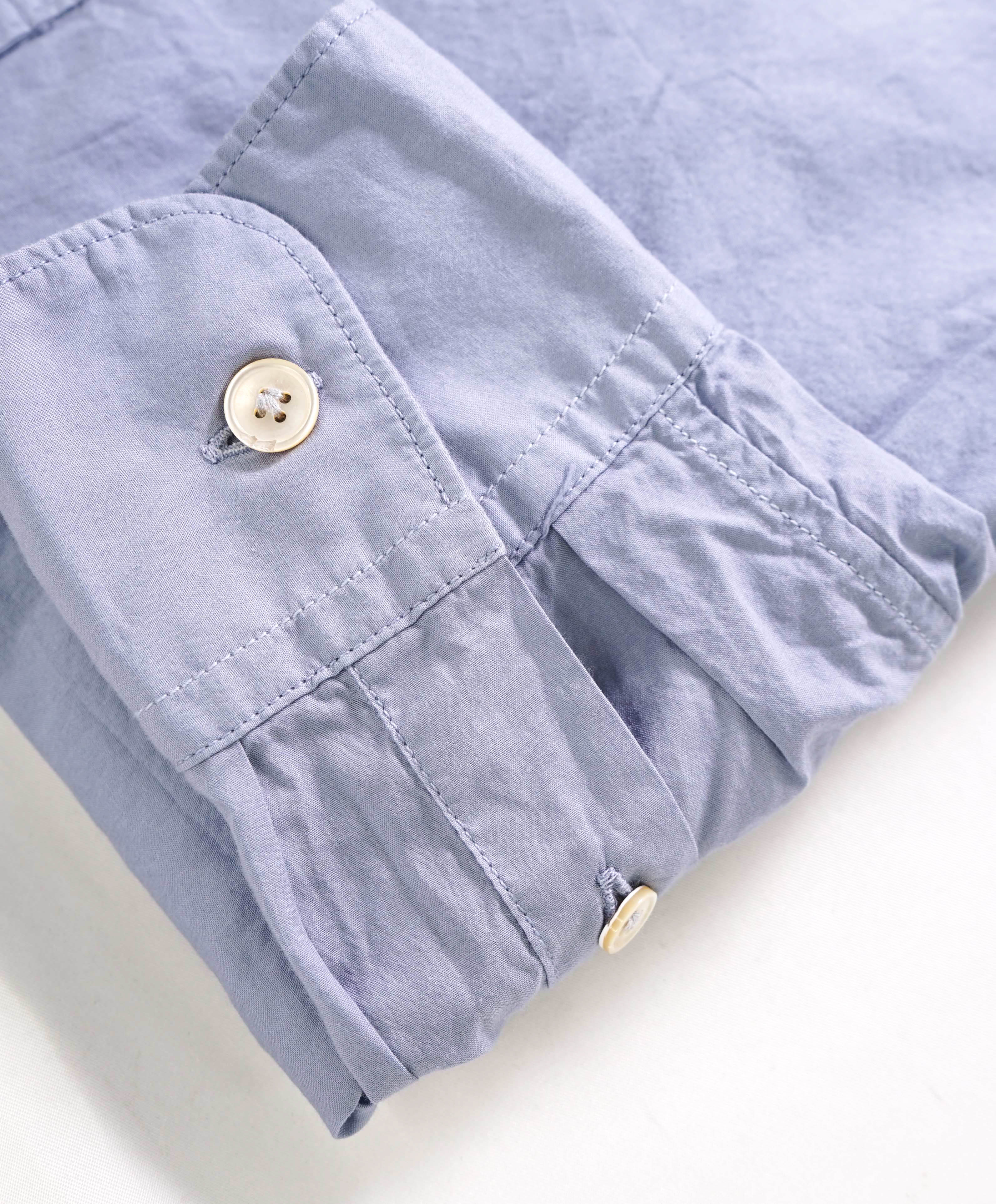 $295 ELEVENTY -Pastel Blue *POPOVER* Button Dress Shirt - M (40)