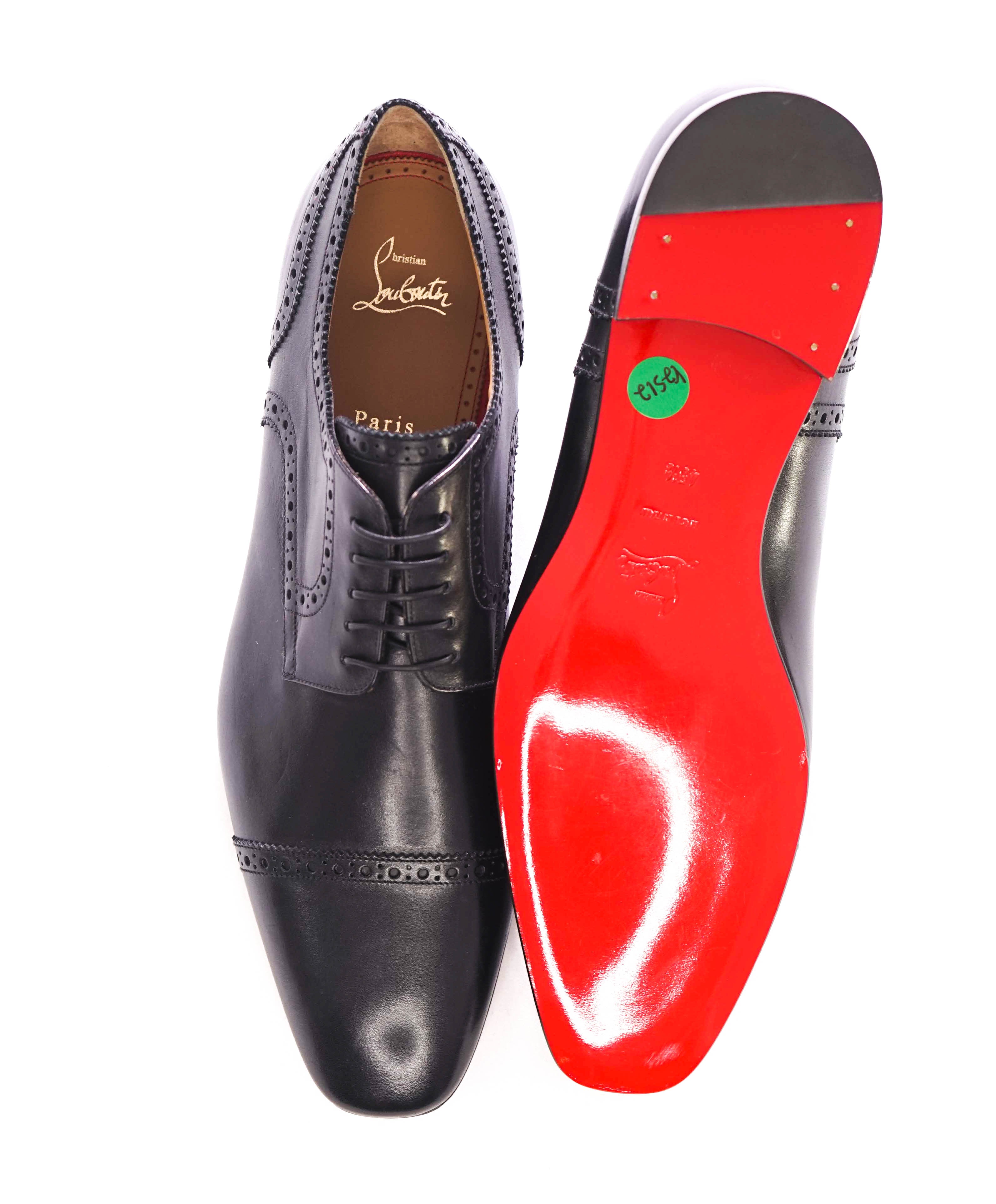 $1,100 CHRISTIAN LOUBOUTIN - *GREGGO* Leather Black Oxfords - 12.5 US (45.5)