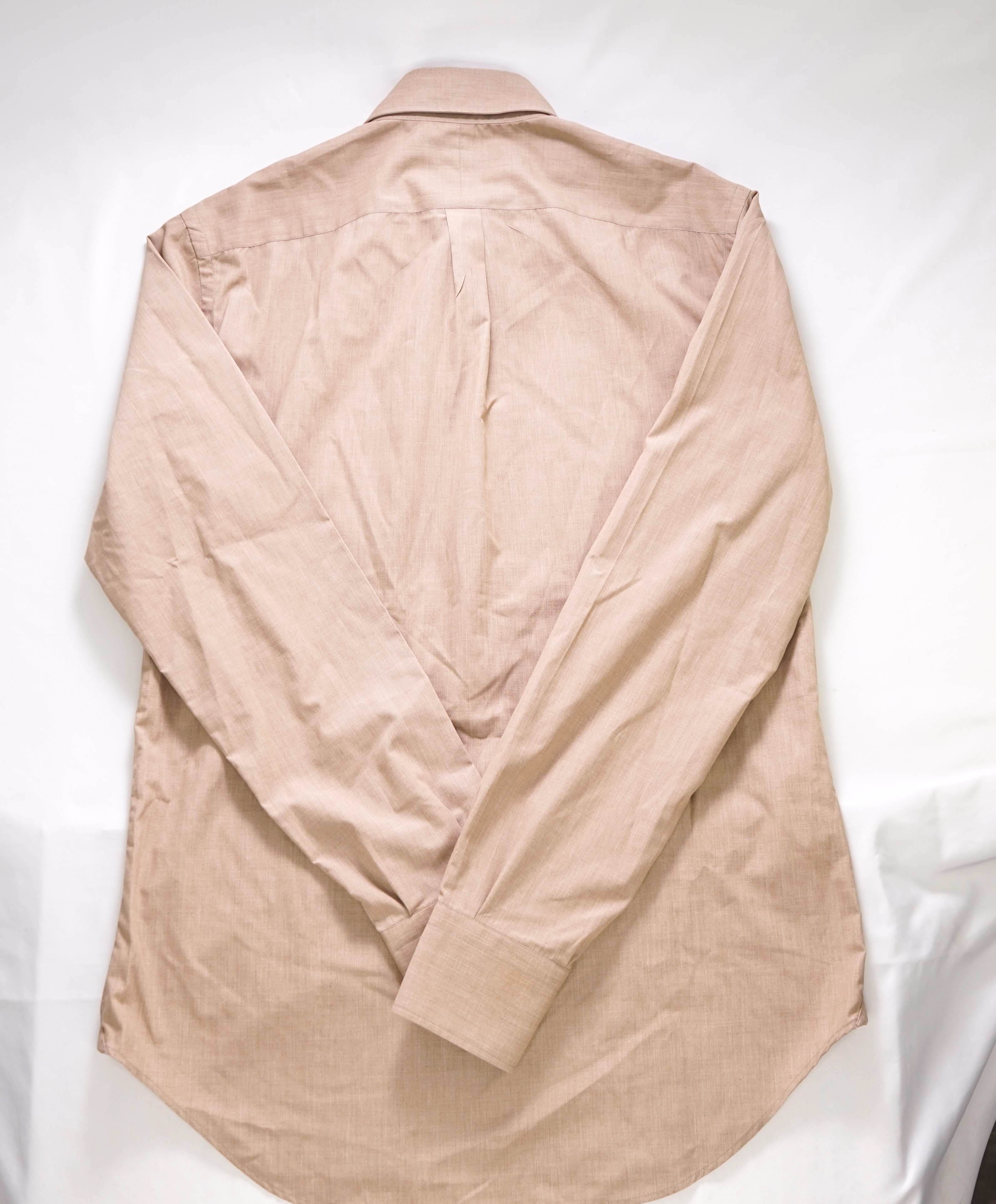 $545 ELEVENTY - Cotton *PLEATED* Neutral Button Down Shirt - M