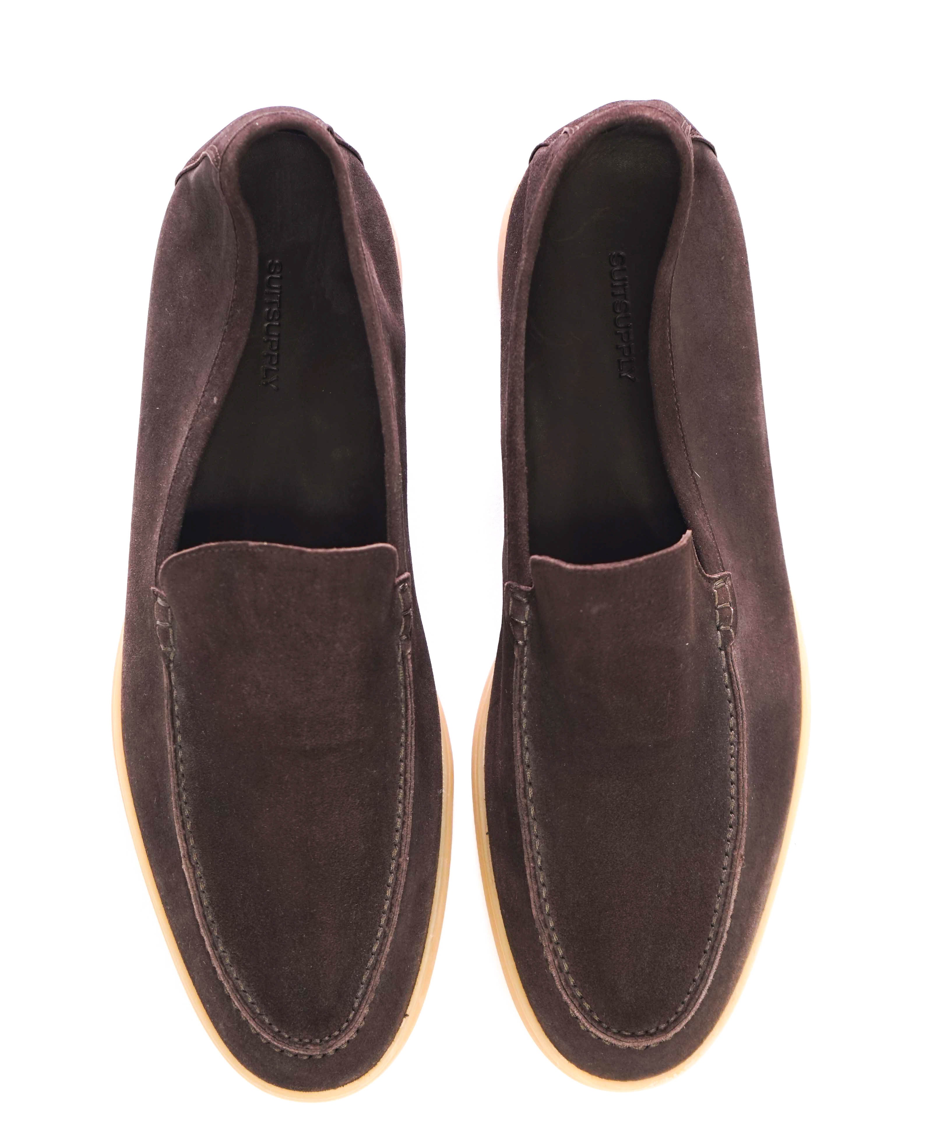 $329 SUITSUPPLY - Brown *SUMMER WALK* Suede Almond Toe Loafer- 10 US (43EU)