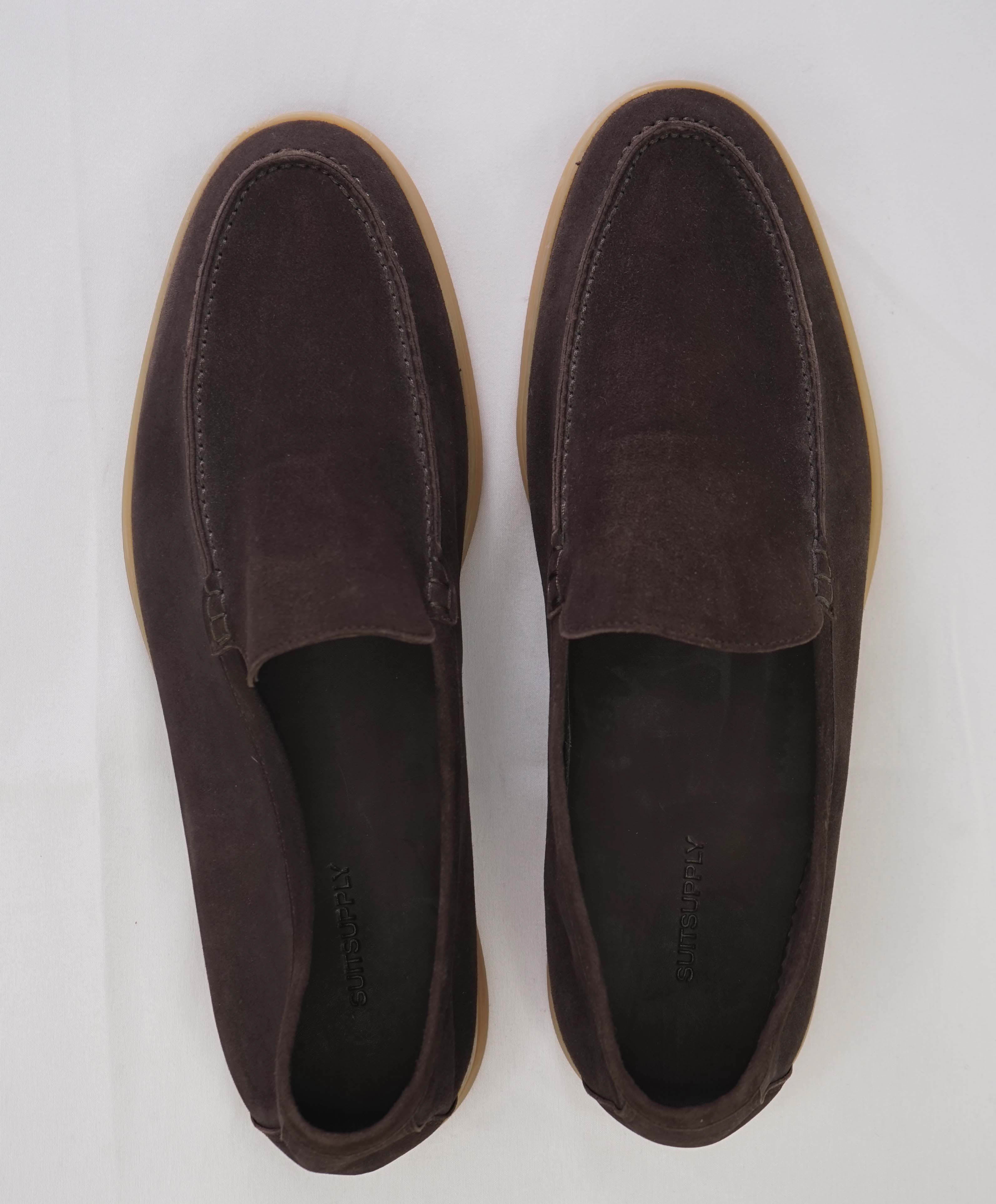 $329 SUITSUPPLY - Brown *SUMMER WALK* Suede Almond Toe Loafer- 10 US (43EU)