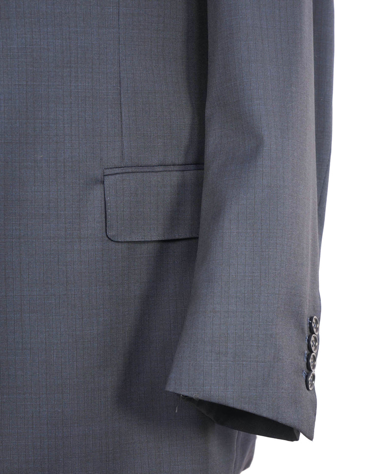 $1,895 CANALI - Textured Blue Check Notch Lapel Blazer - 46R US