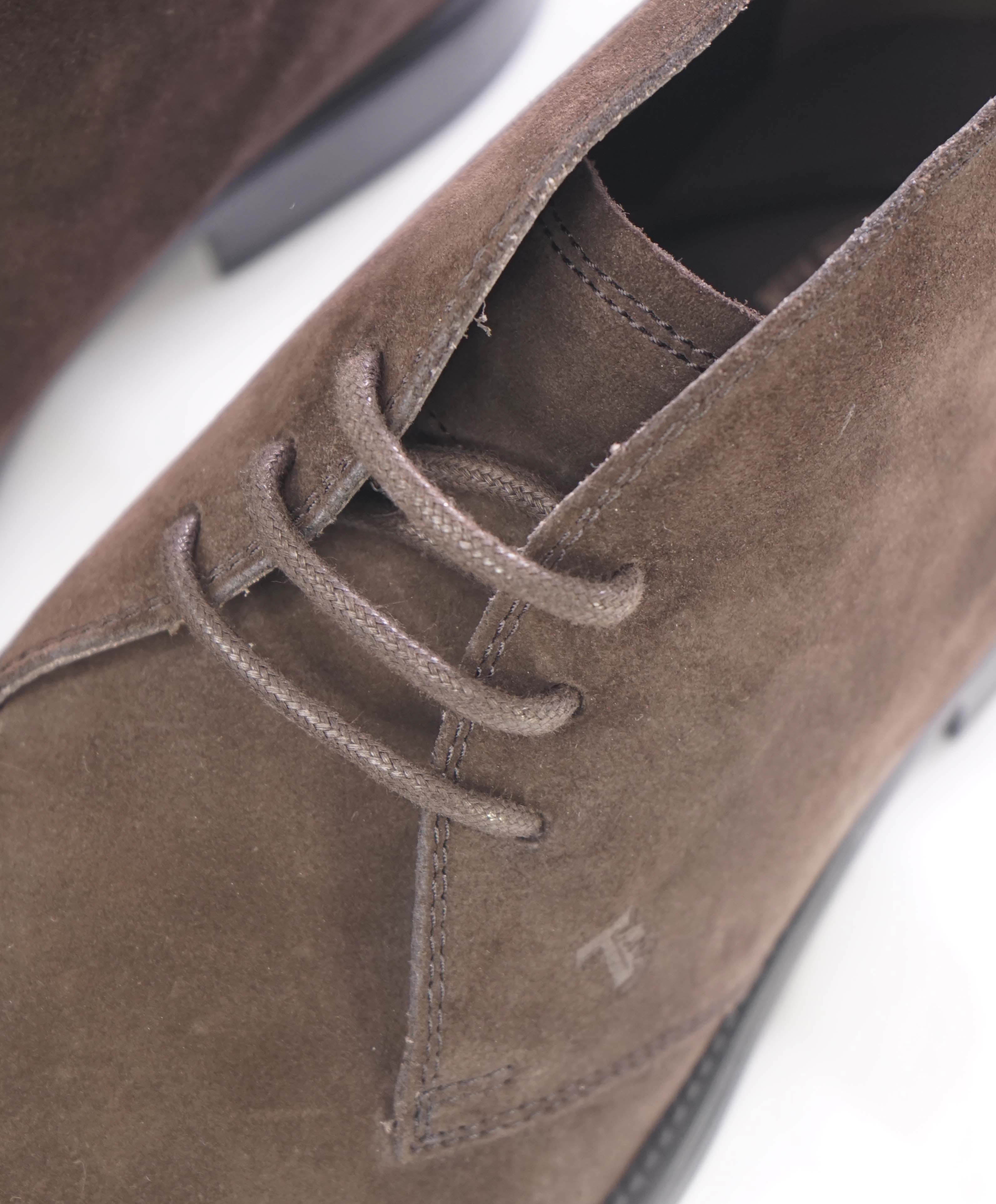 TOD’S - Supple Suede "POLACCO GOMMA" Logo Brown Chukka Boot - 7.5 US (6.5 T)