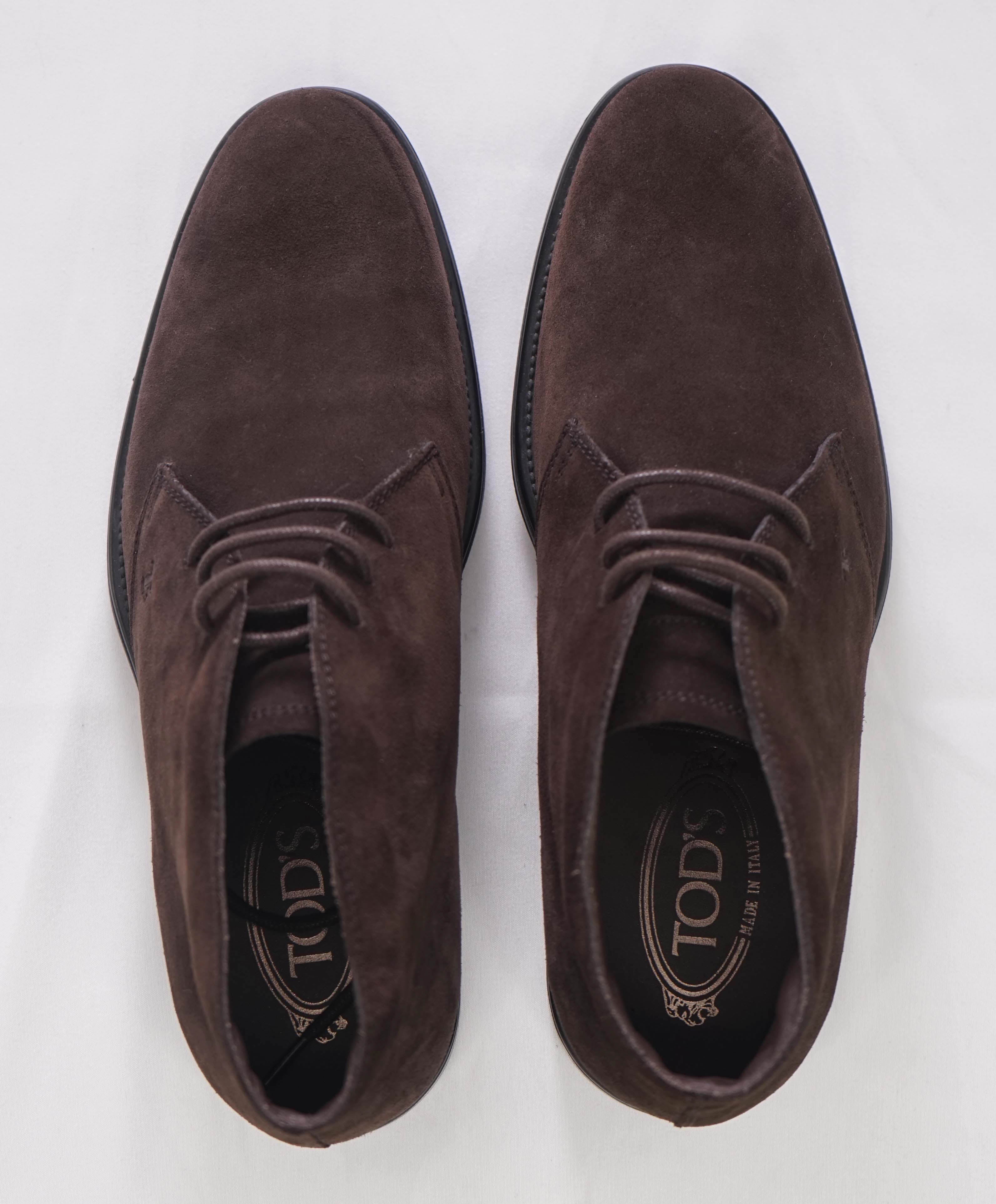 TOD’S - Supple Suede "POLACCO GOMMA" Logo Brown Chukka Boot - 7.5 US (6.5 T)