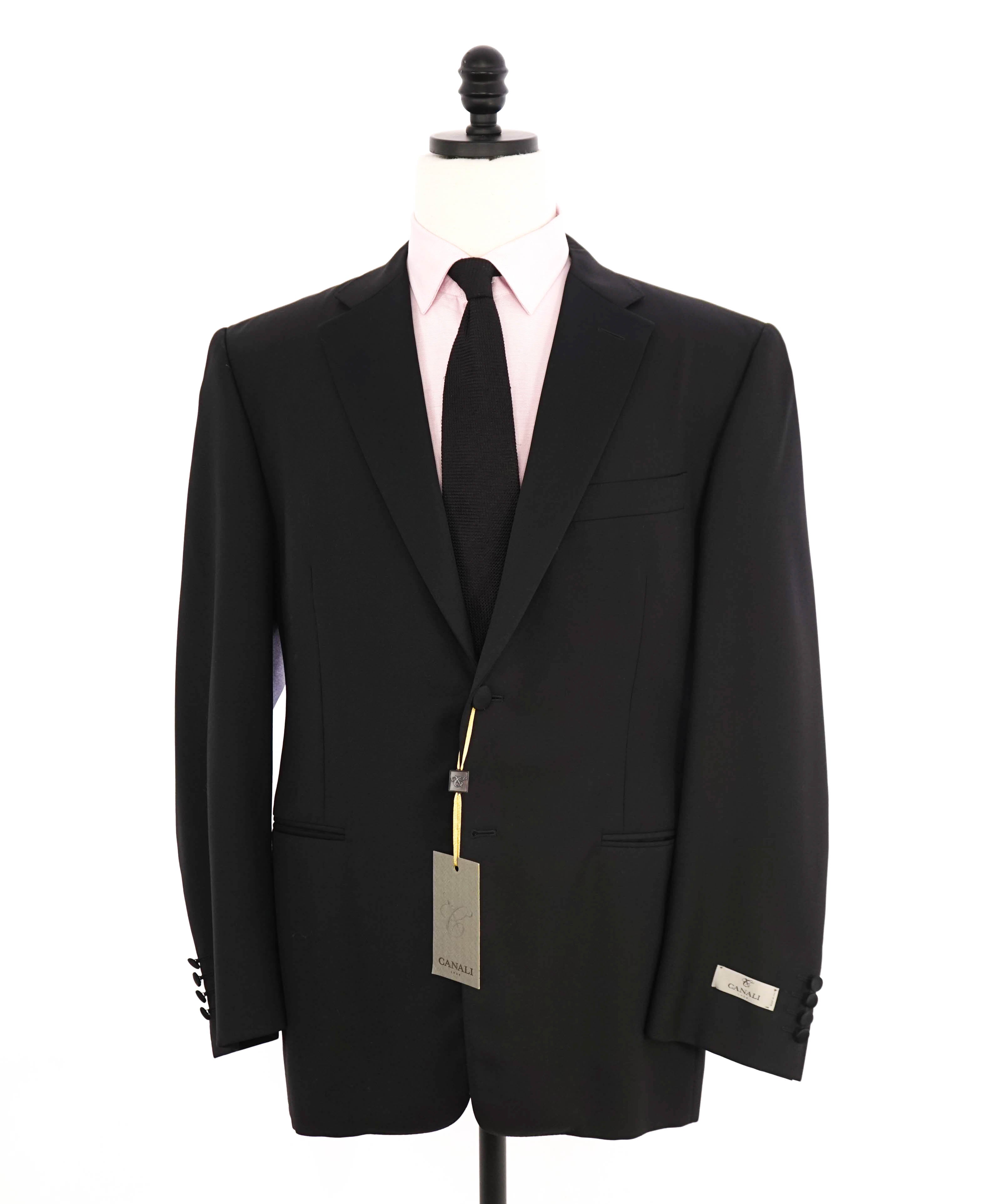 $2,195 CANALI - Black *CLOSET STAPLE* Notch Lapel Tuxedo Suit - 44R 35W