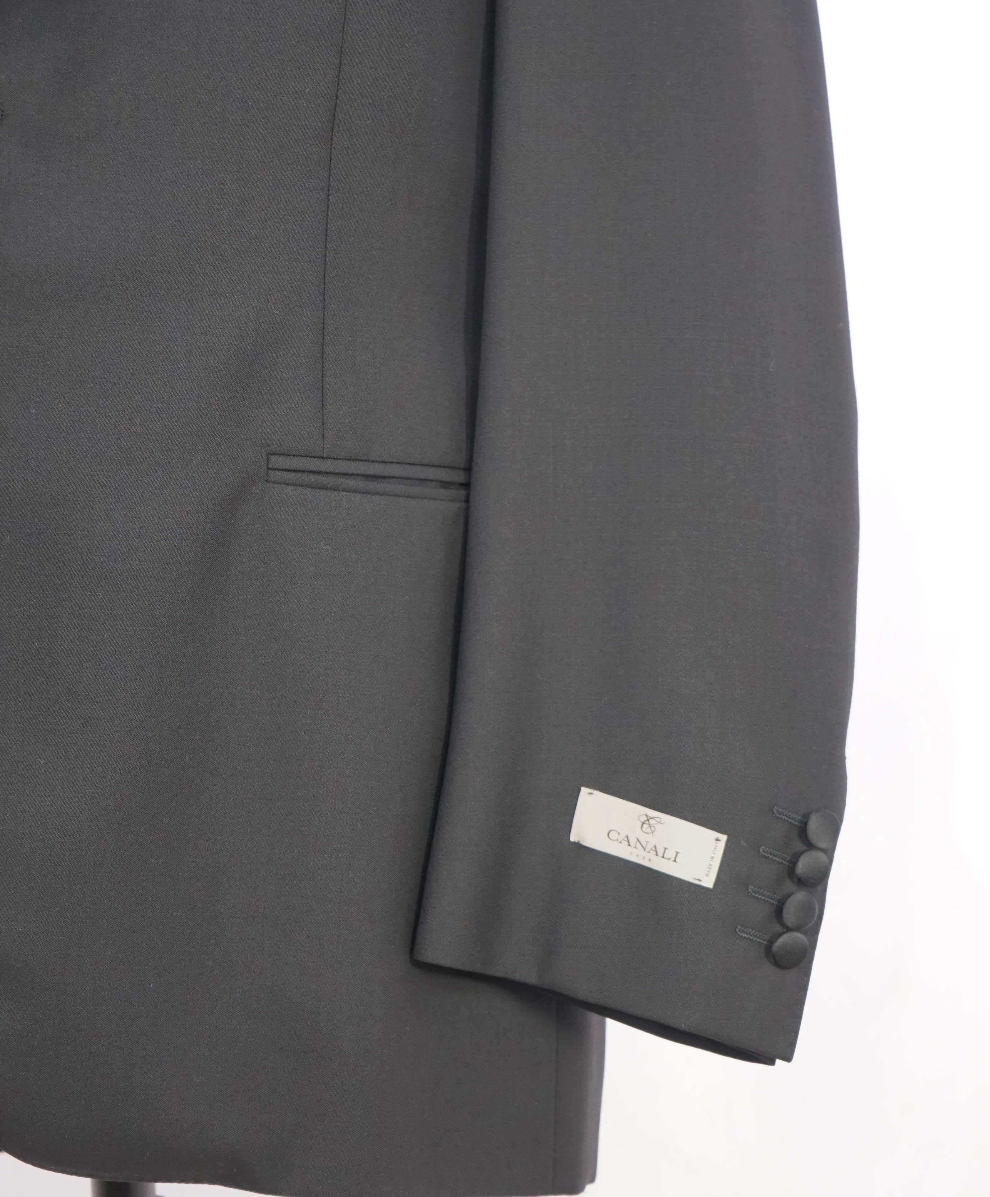 $2,195 CANALI - Black *CLOSET STAPLE* Notch Lapel Tuxedo Suit - 44R 35W