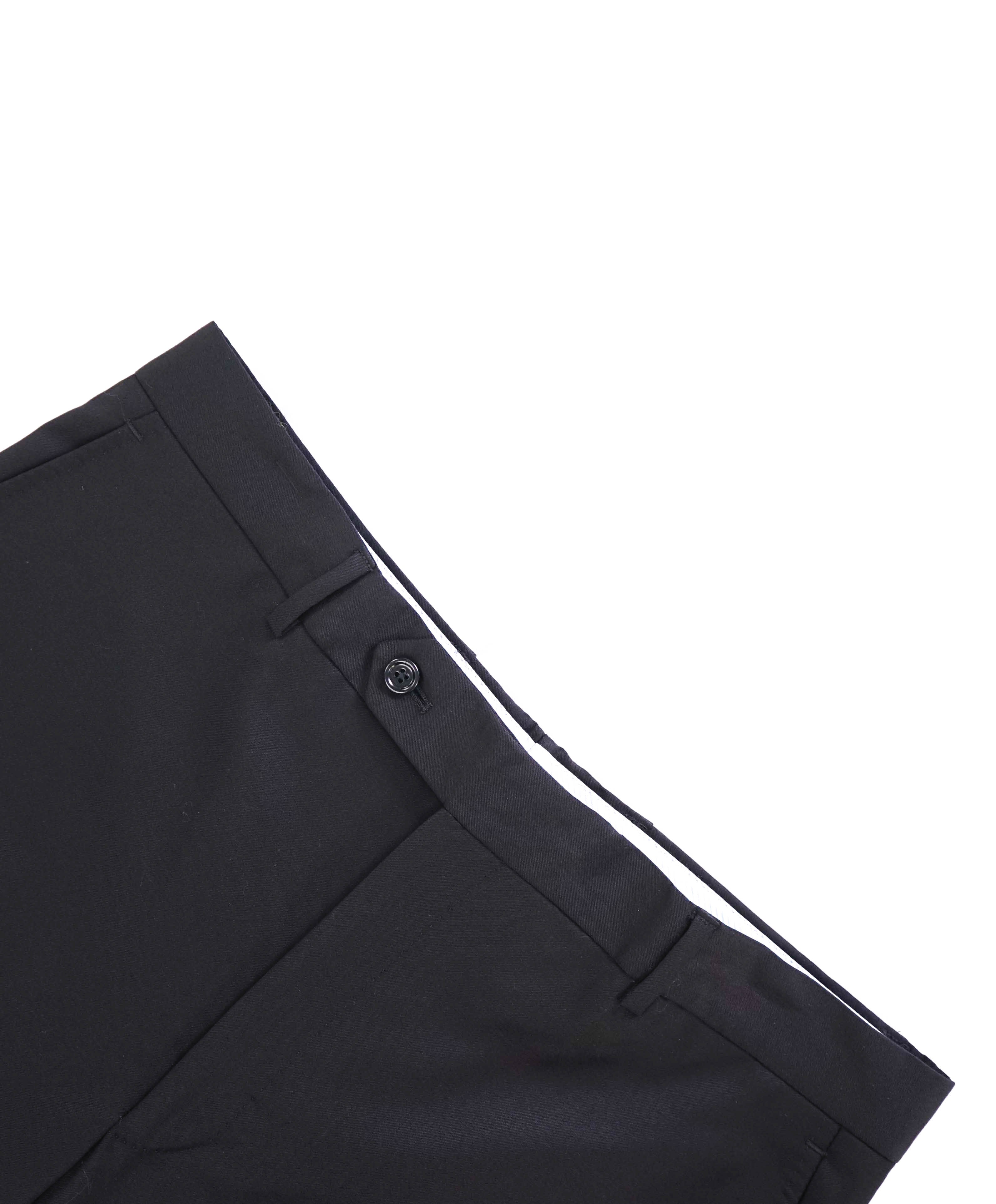 $398 SAKS FIFTH AVE - Black Wool MADE IN ITALY Flat Front "CLASSIC FIT" Pants- 34W