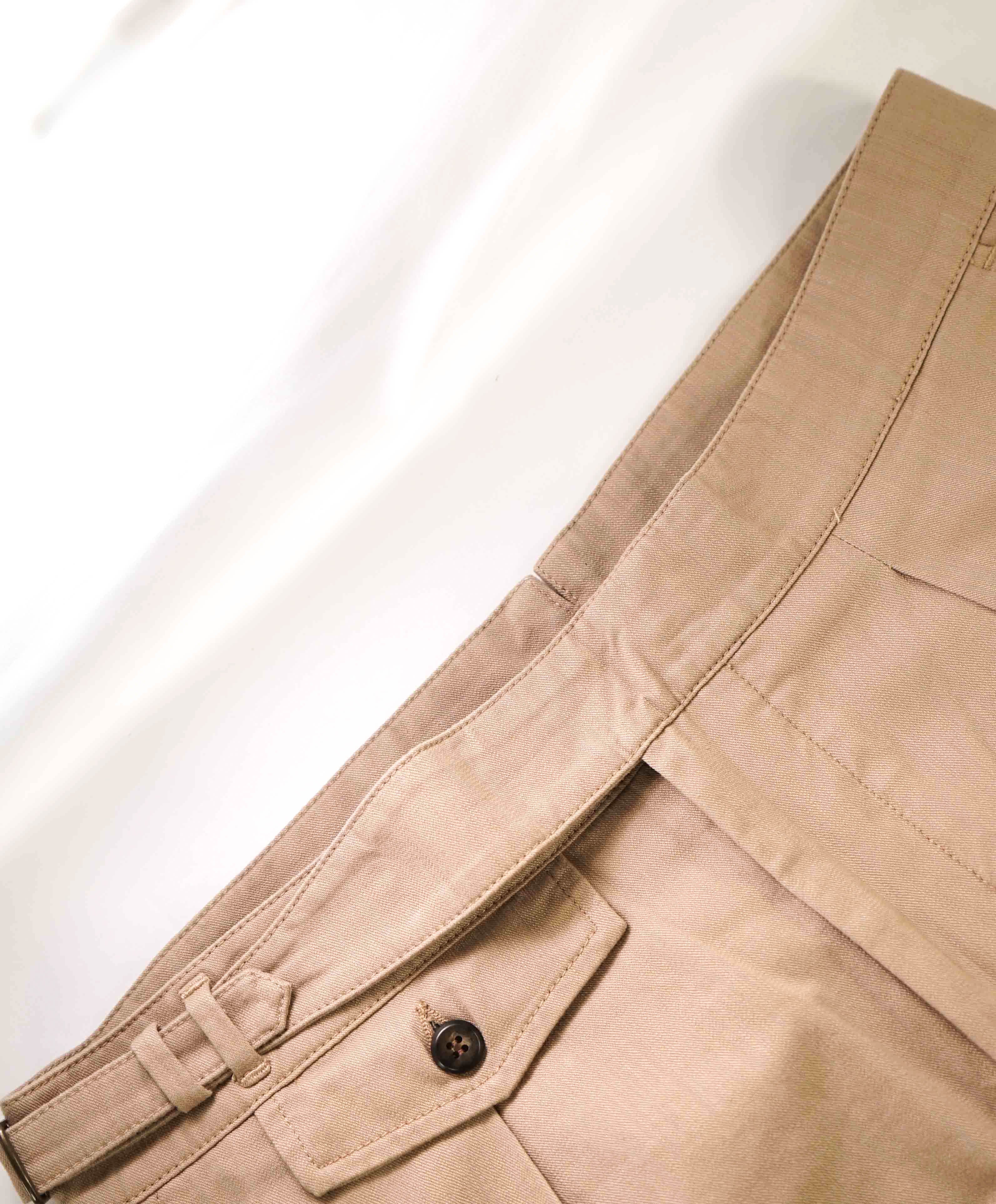 $595 ELEVENTY - *SIDE TAB* Cotton Elastane Belted Neapolitan Dress Pants- 33W