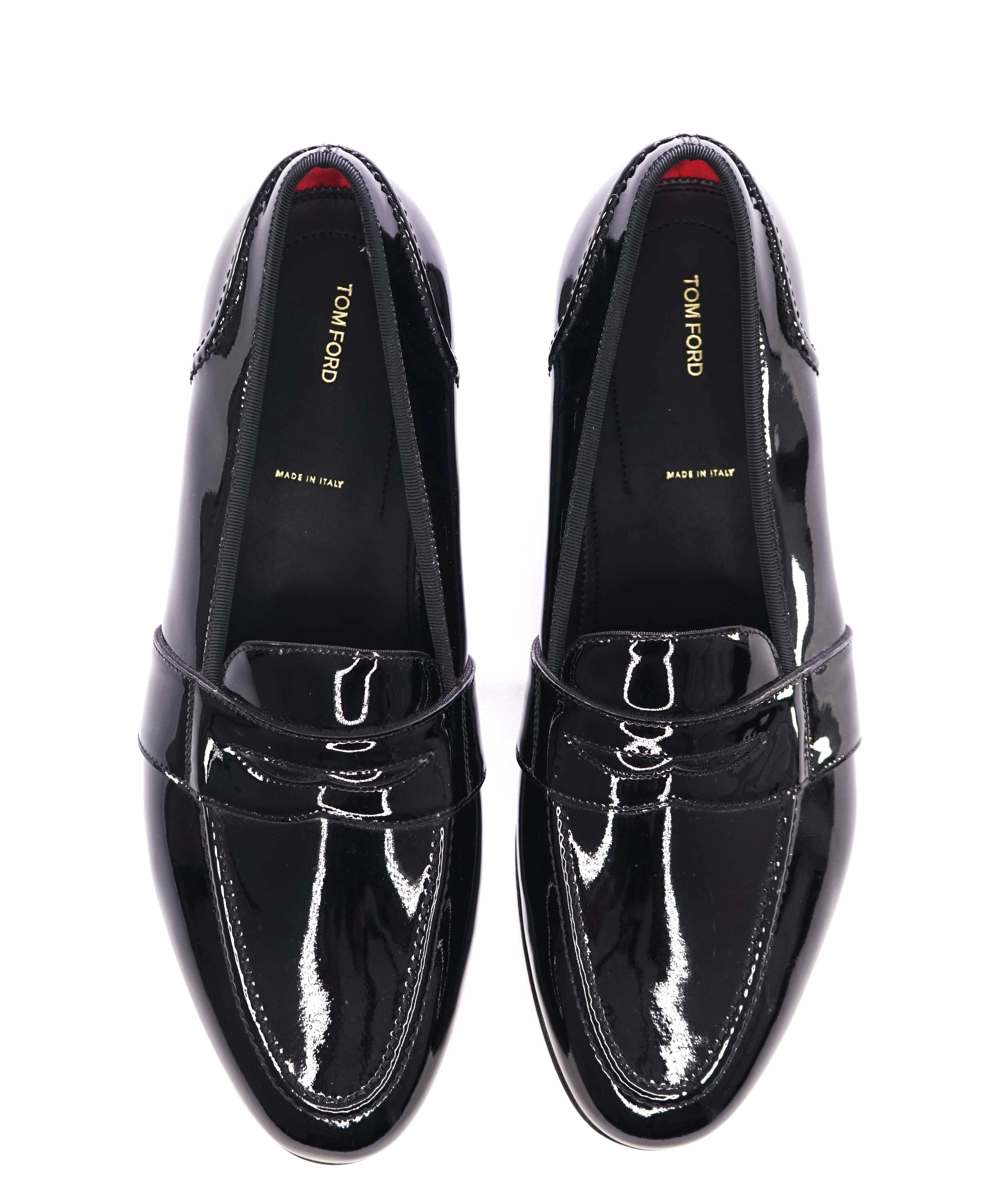 $1,790 TOM FORD - Black PATENT LEATHER Tuxedo Dress Loafers - 9 US (8.5 Tom Ford)