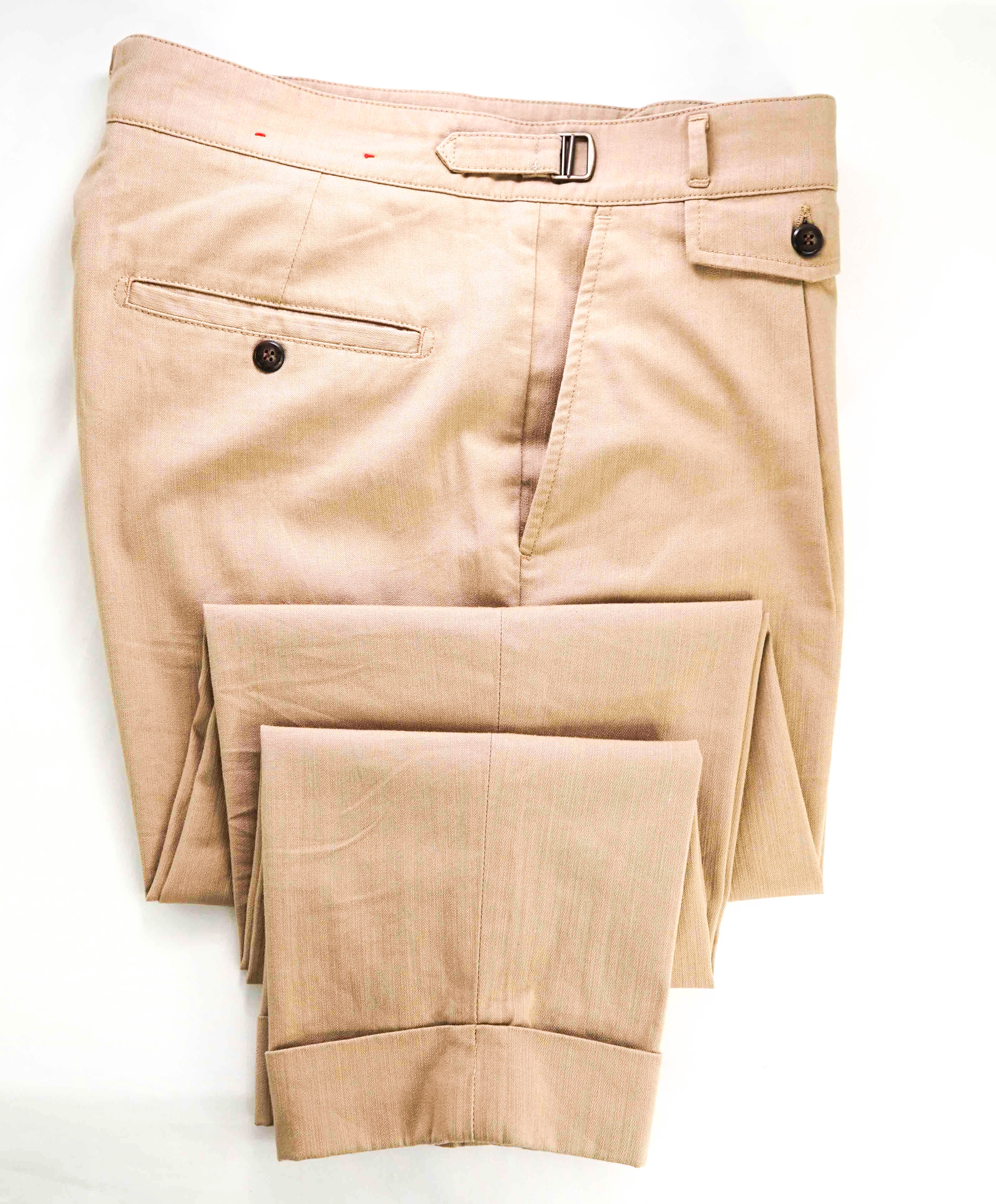 $595 ELEVENTY - *SIDE TAB* Cotton Elastane Belted Neapolitan Dress Pants- 33W