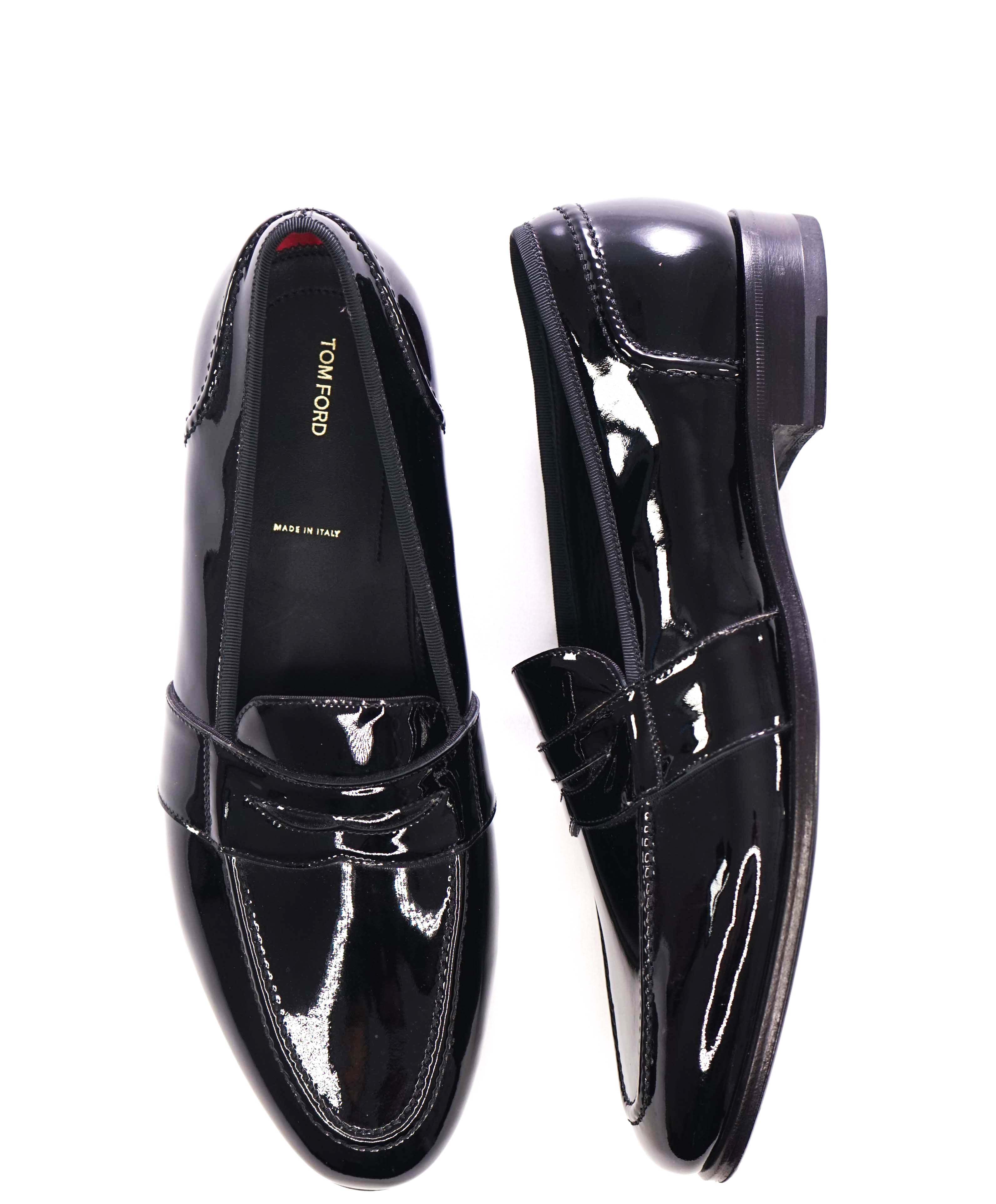 $1,790 TOM FORD - Black PATENT LEATHER Tuxedo Dress Loafers - 9 US (8.5 Tom Ford)