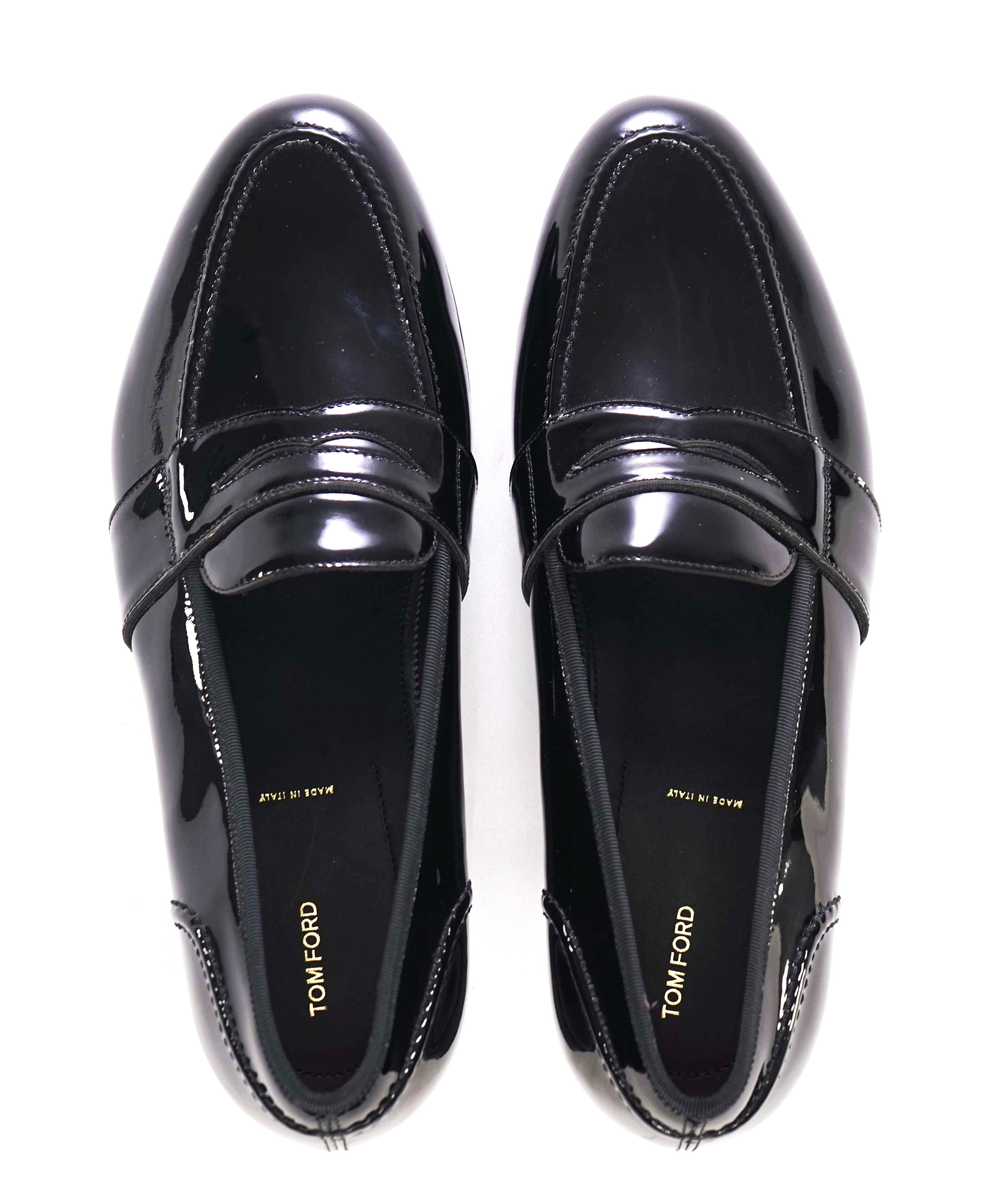 $1,790 TOM FORD - Black PATENT LEATHER Tuxedo Dress Loafers - 9 US (8.5 Tom Ford)