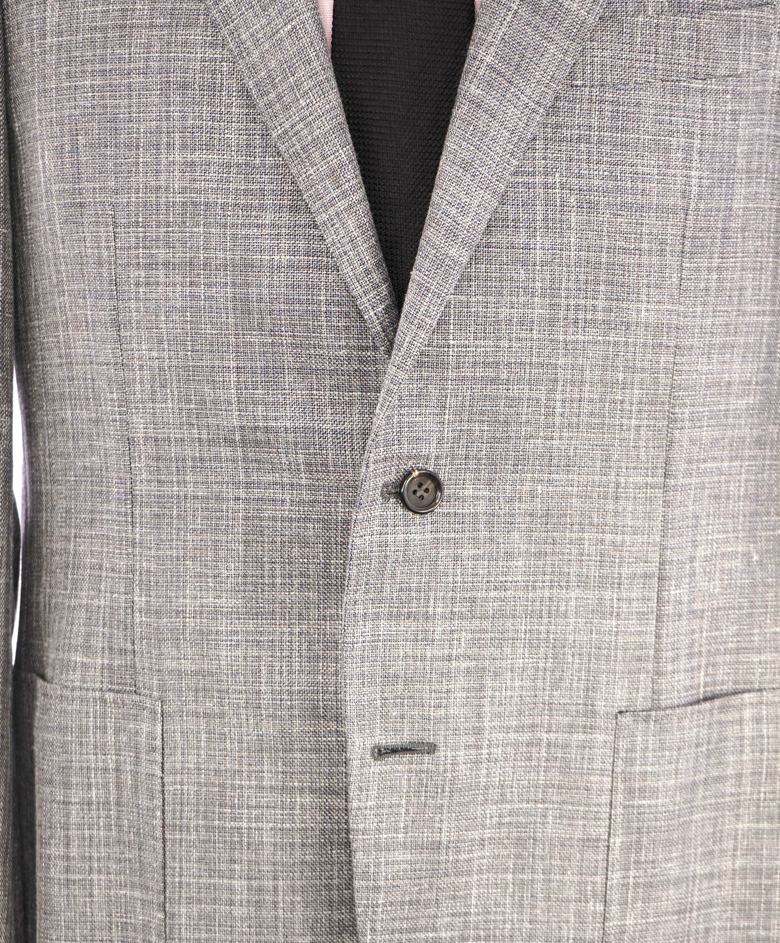 $1,895 CANALI - "KEI" Gray Wool/Silk/Linen Unlined Summer Wool Blazer - Fits 40R (52EU)