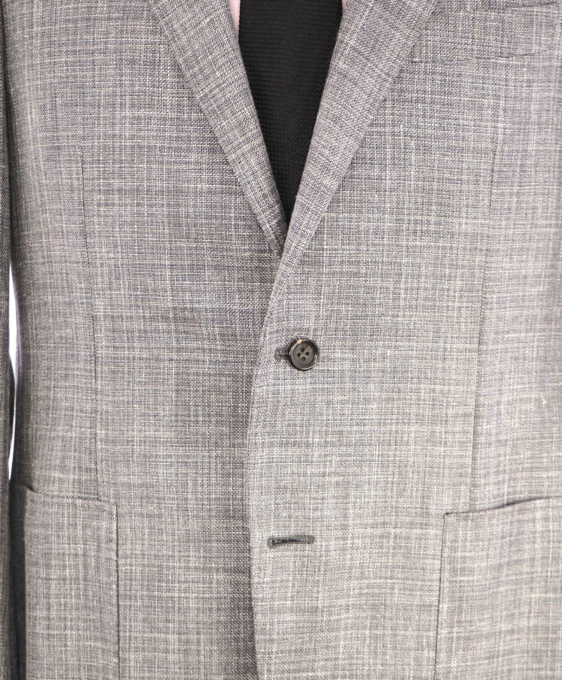 $1,895 CANALI - "KEI" Gray Wool/Silk/Linen Unlined Summer Wool Blazer - Fits 40R (52EU)