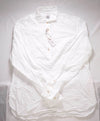 $395 ELEVENTY - White *POPOVER* Polka Dot Textured Button Dress Shirt - XL (42) (16.5)