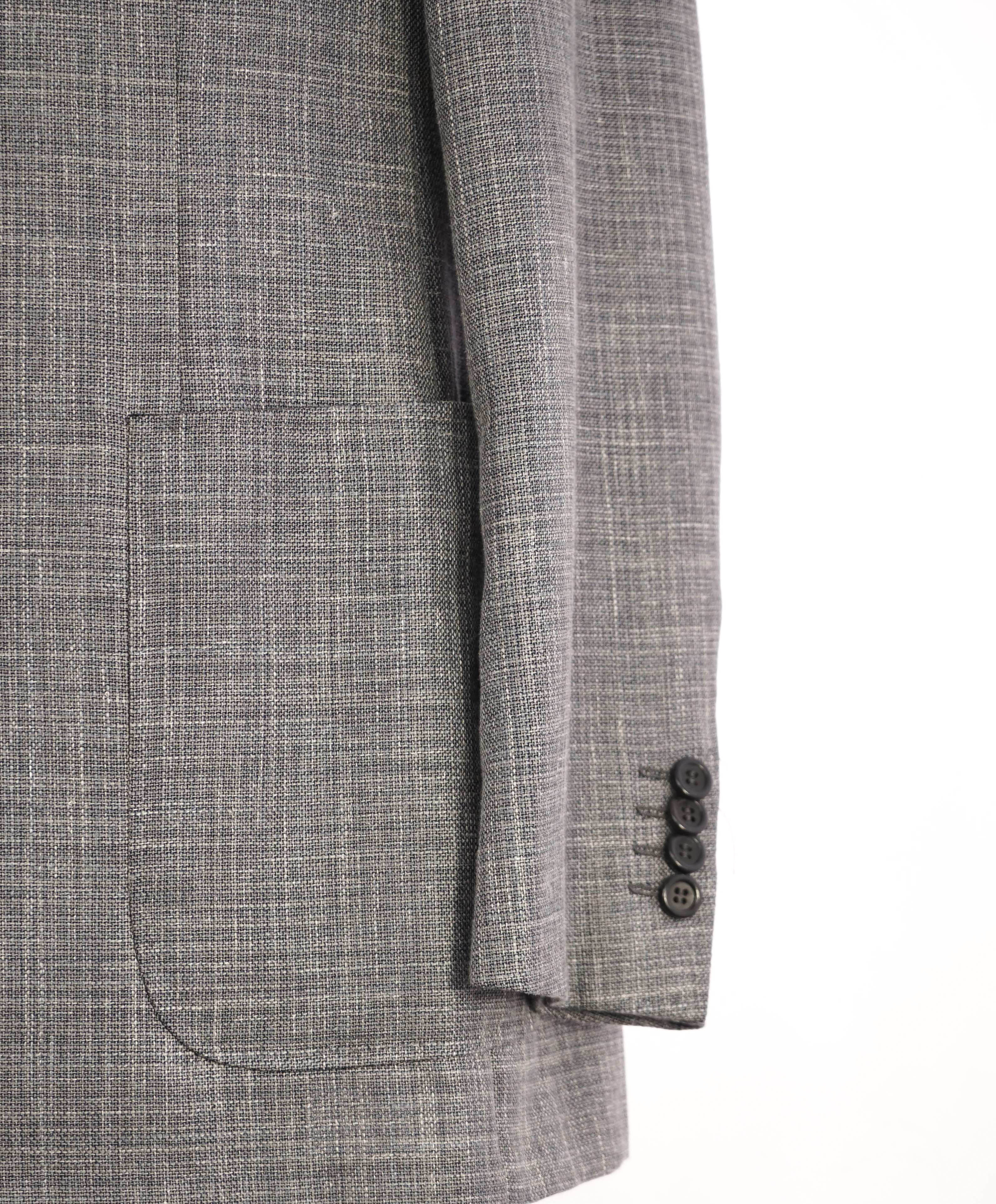 $1,895 CANALI - "KEI" Gray Wool/Silk/Linen Unlined Summer Wool Blazer - Fits 40R (52EU)