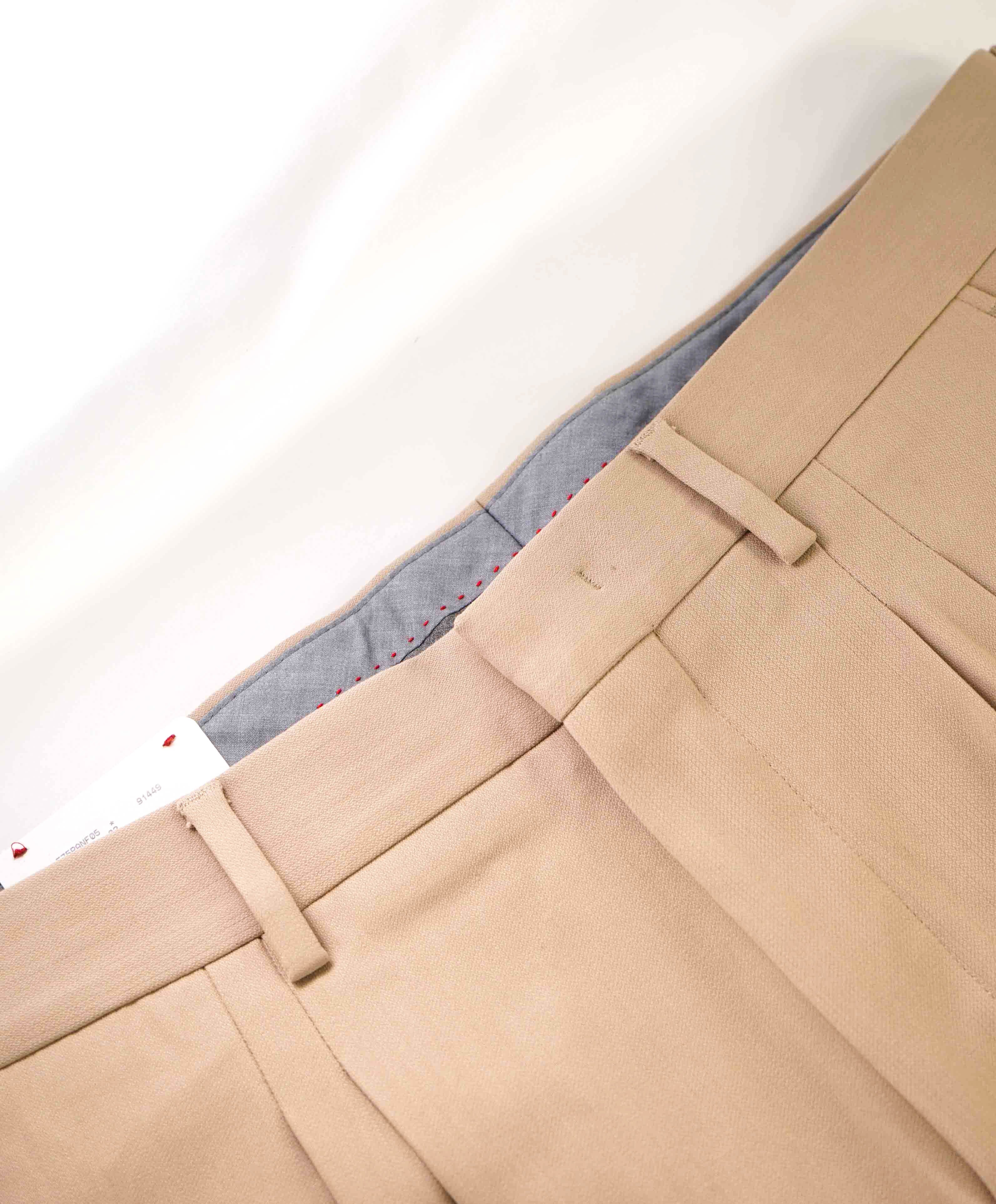 $695 ELEVENTY - Cotton/Elastane PERFORMANCE Cuffed Beige Dress Pants- 33W