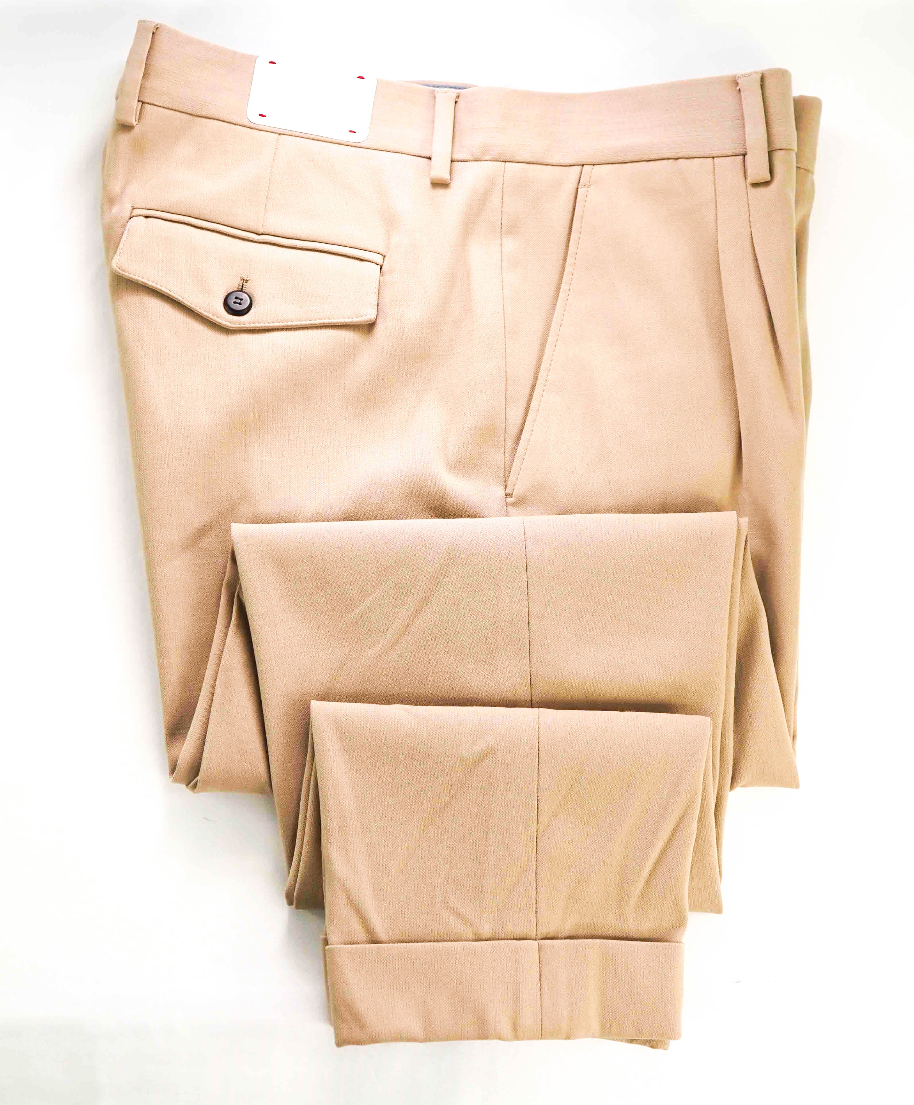 $695 ELEVENTY - Cotton/Elastane PERFORMANCE Cuffed Beige Dress Pants- 33W