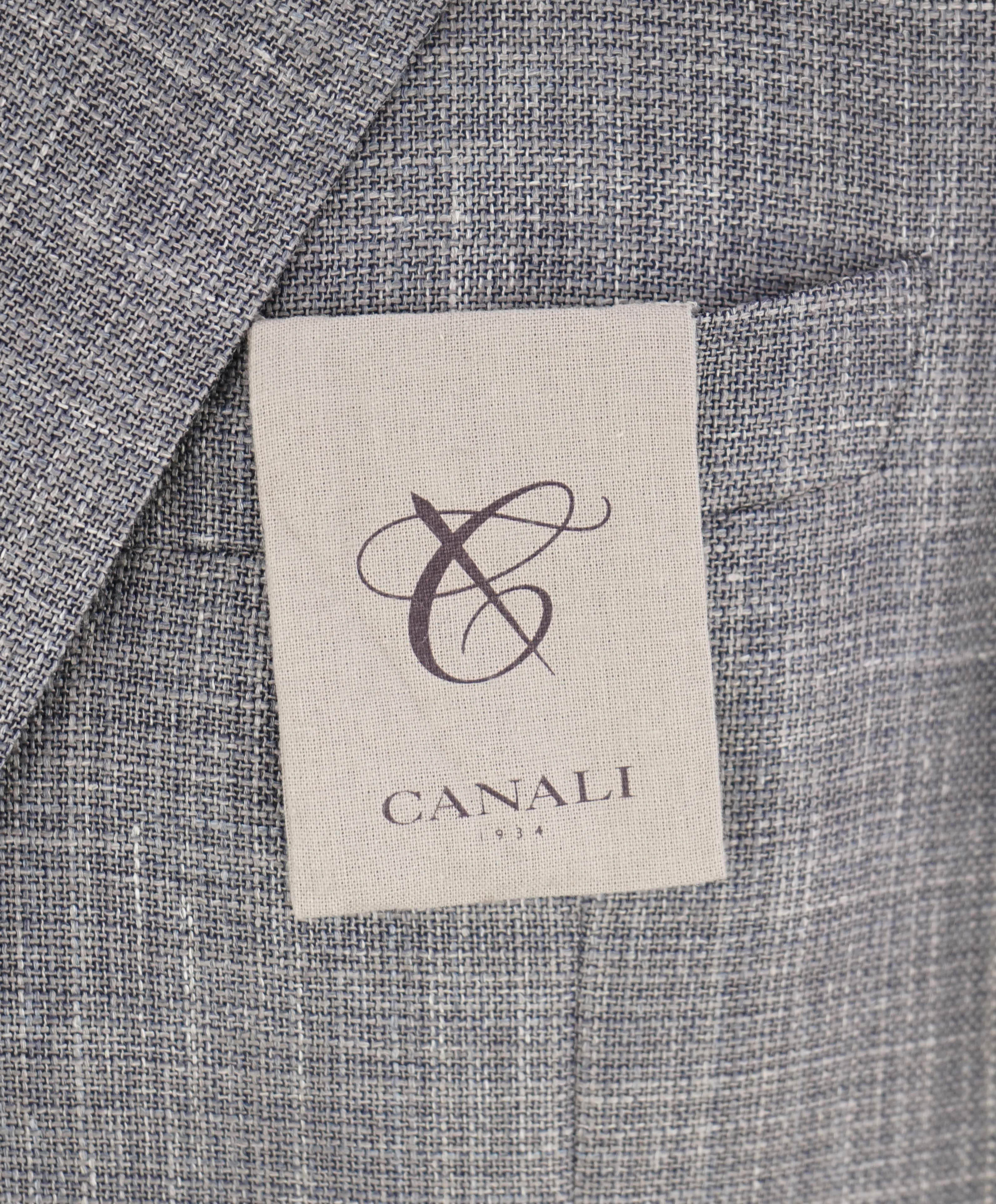 $1,895 CANALI - "KEI" Gray Wool/Silk/Linen Unlined Summer Wool Blazer - Fits 40R (52EU)