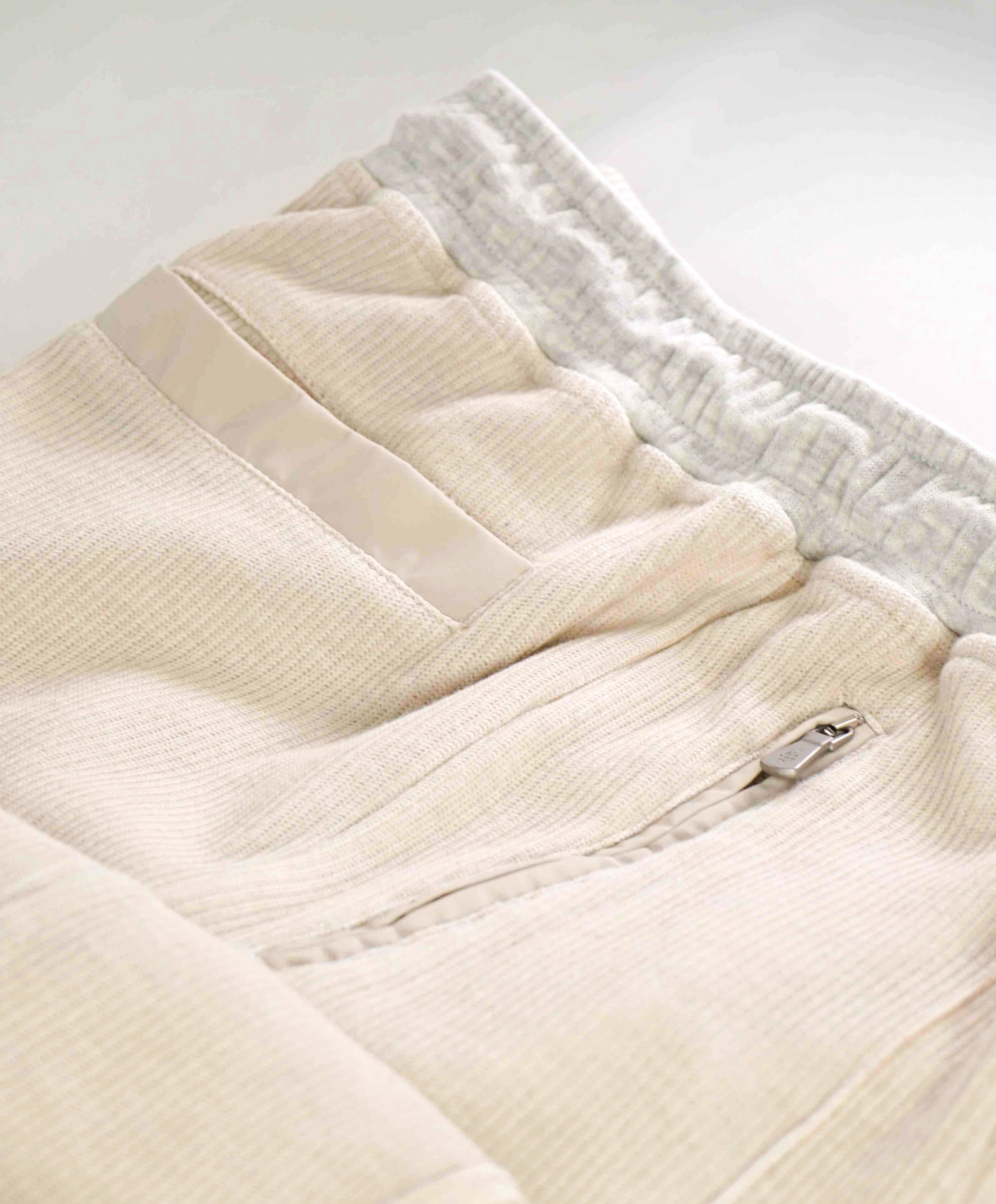 $1,095 ELEVENTY - By LORO PIANA Athleisure Cotton Neutral Ribbed Sweatpants - M