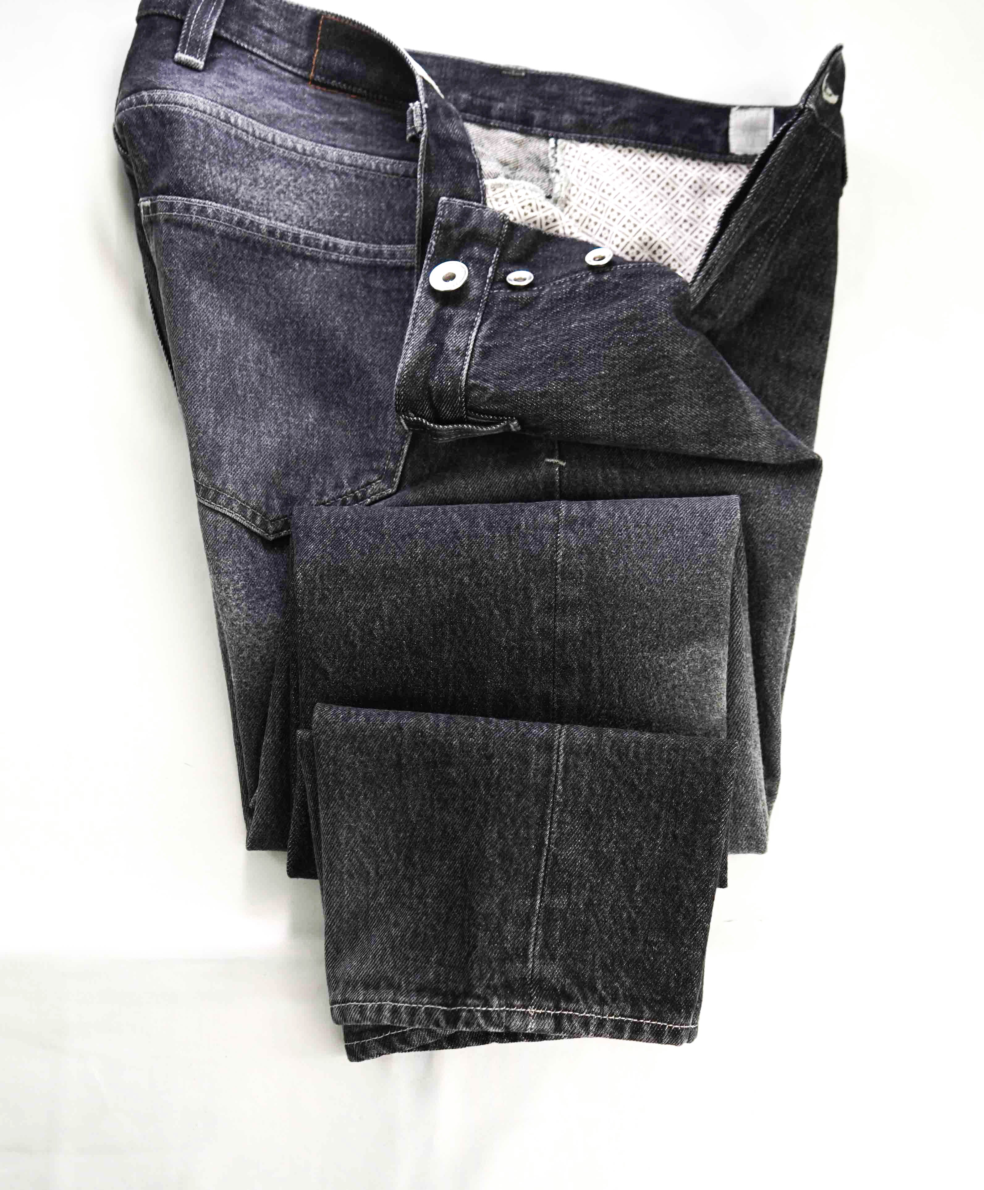 $795 ELEVENTY - Black Cotton Washed Denim Casual Pants LOGO Jeans - 33W