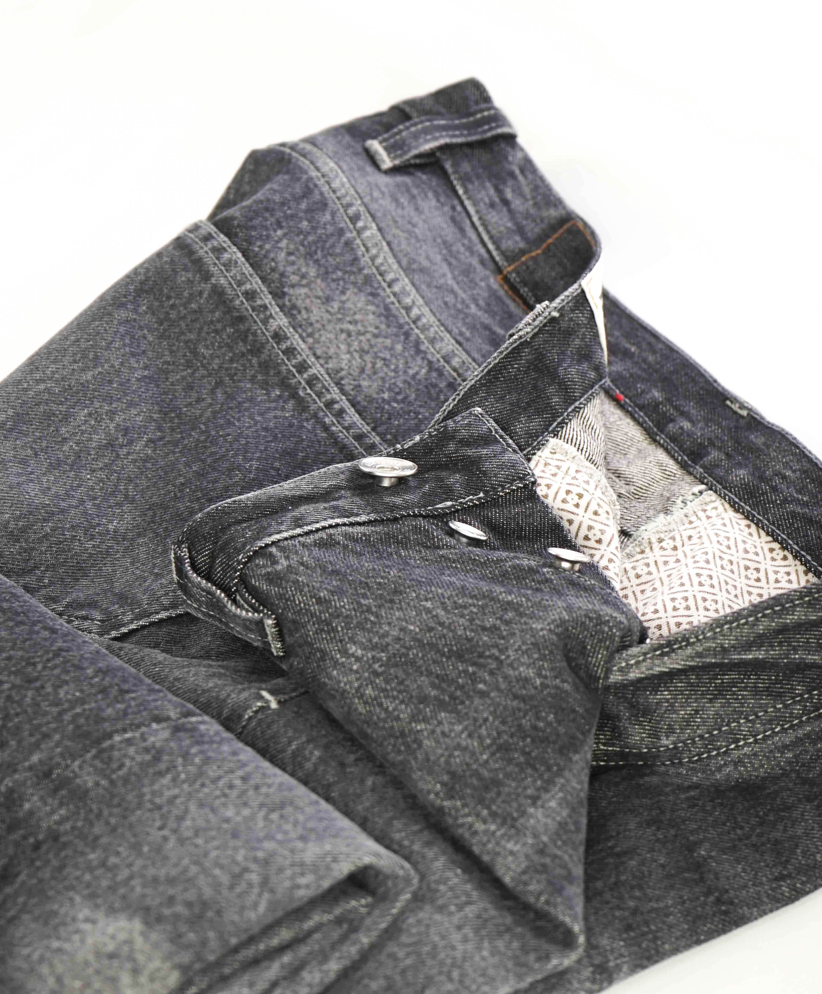 $795 ELEVENTY - Black Cotton Washed Denim Casual Pants LOGO Jeans - 33W