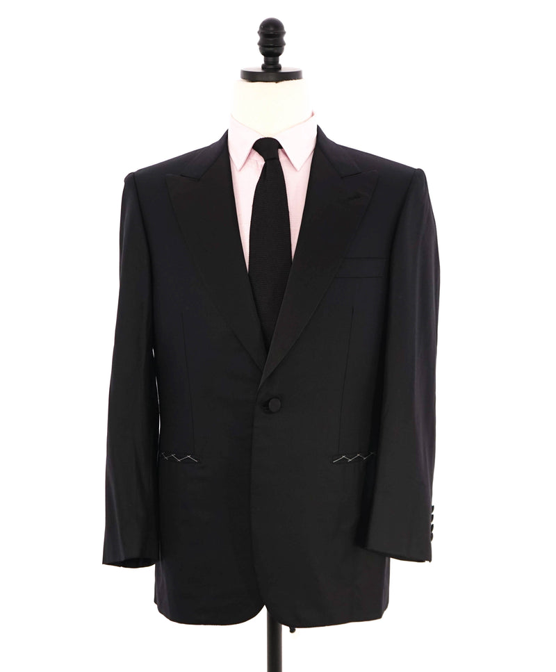 $6,270 BRIONI - *CELEB FAVORITE* 1 Of 1 Hand Made Italy Black Peak Lapel Tuxedo - 36R