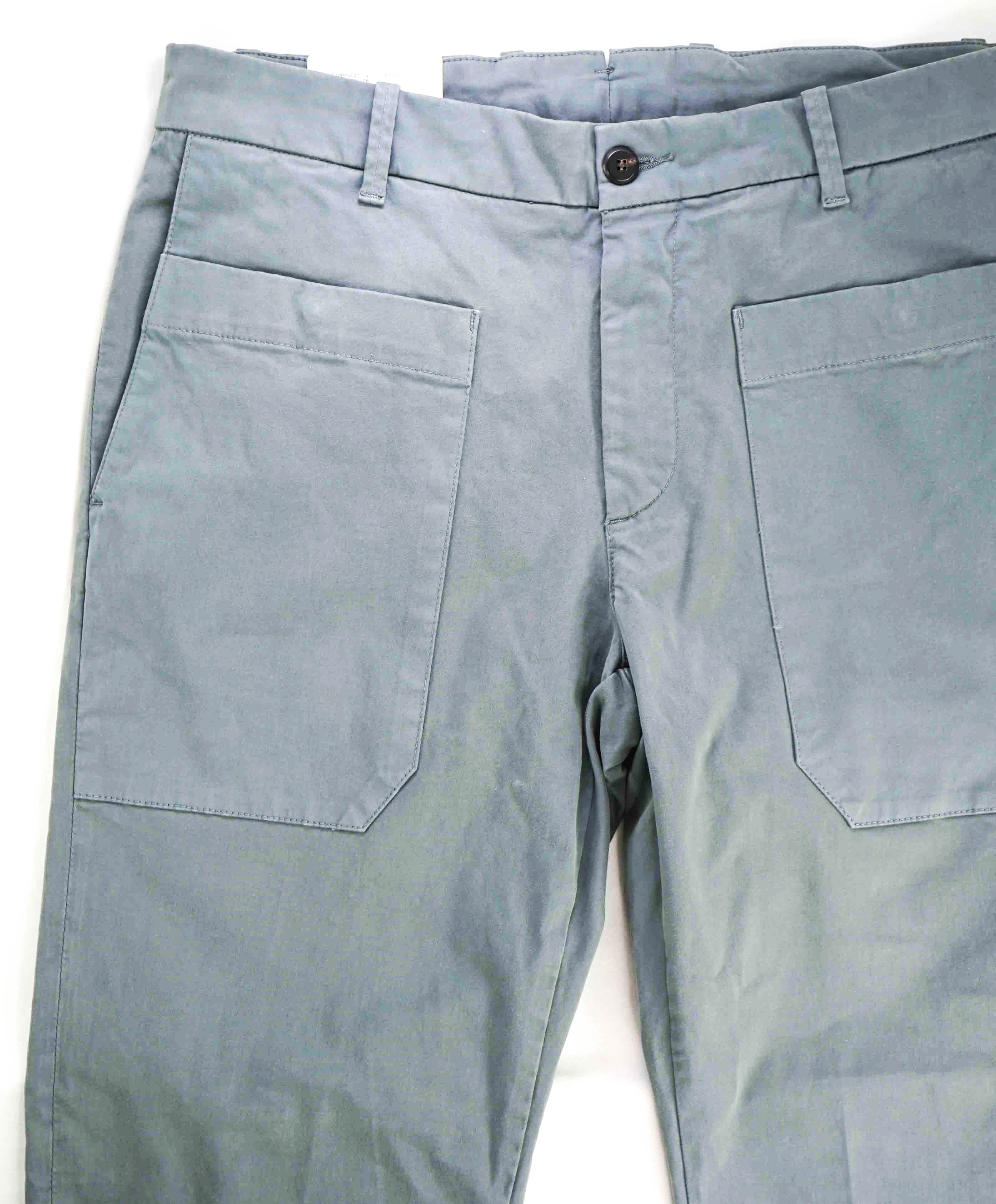 $695 ELEVENTY - Cotton PERFORMANCE Cuffed Gray Patch Pocket Pants- 33W