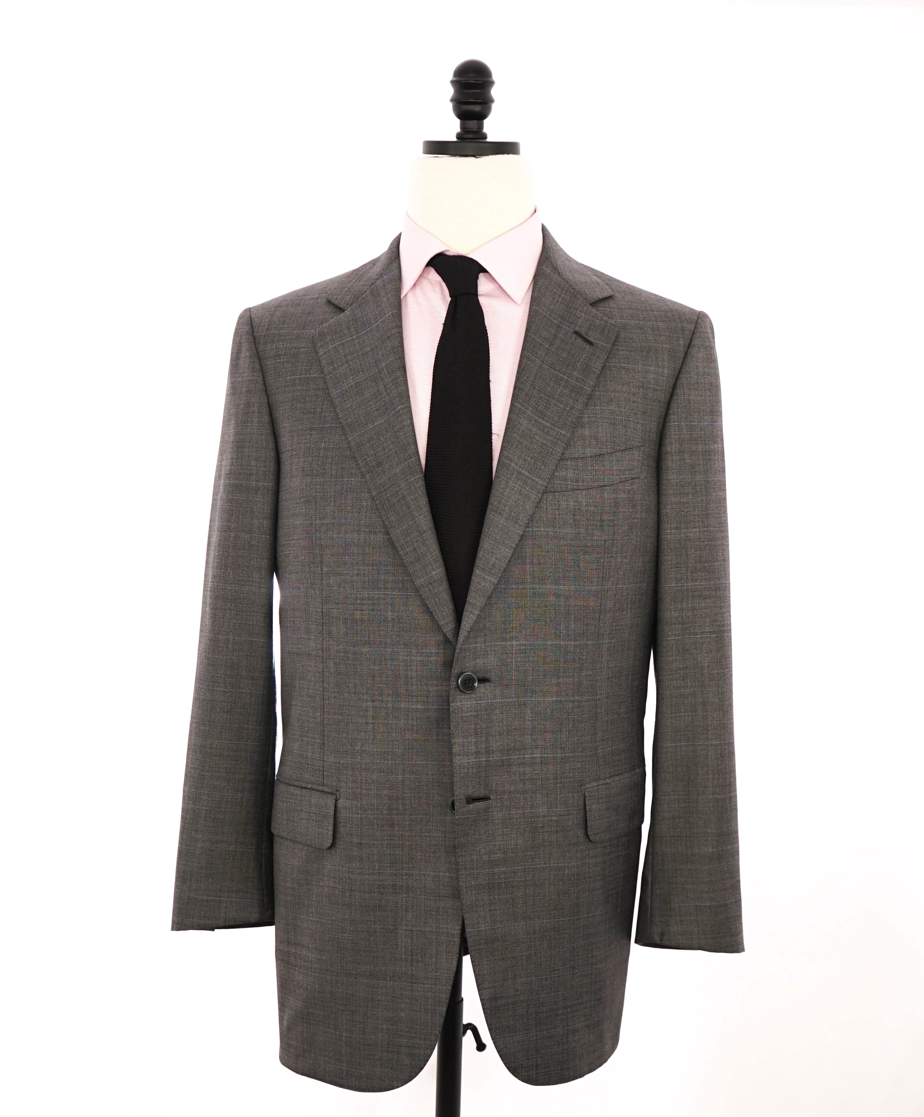 $4,800 BRIONI - Gray/Blue Check Hand Made Italy Blazer- 41S US