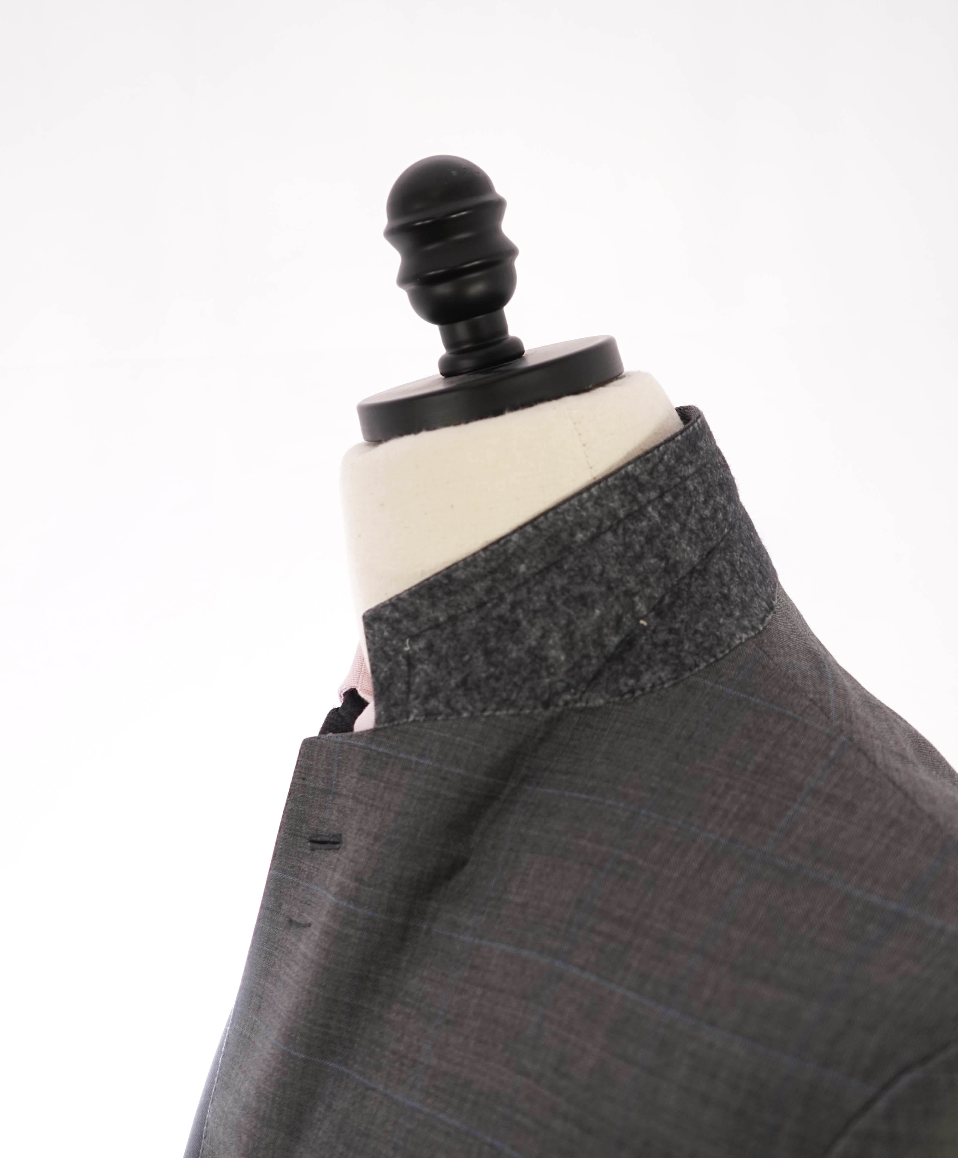 $4,800 BRIONI - Gray/Blue Check Hand Made Italy Blazer- 41S US