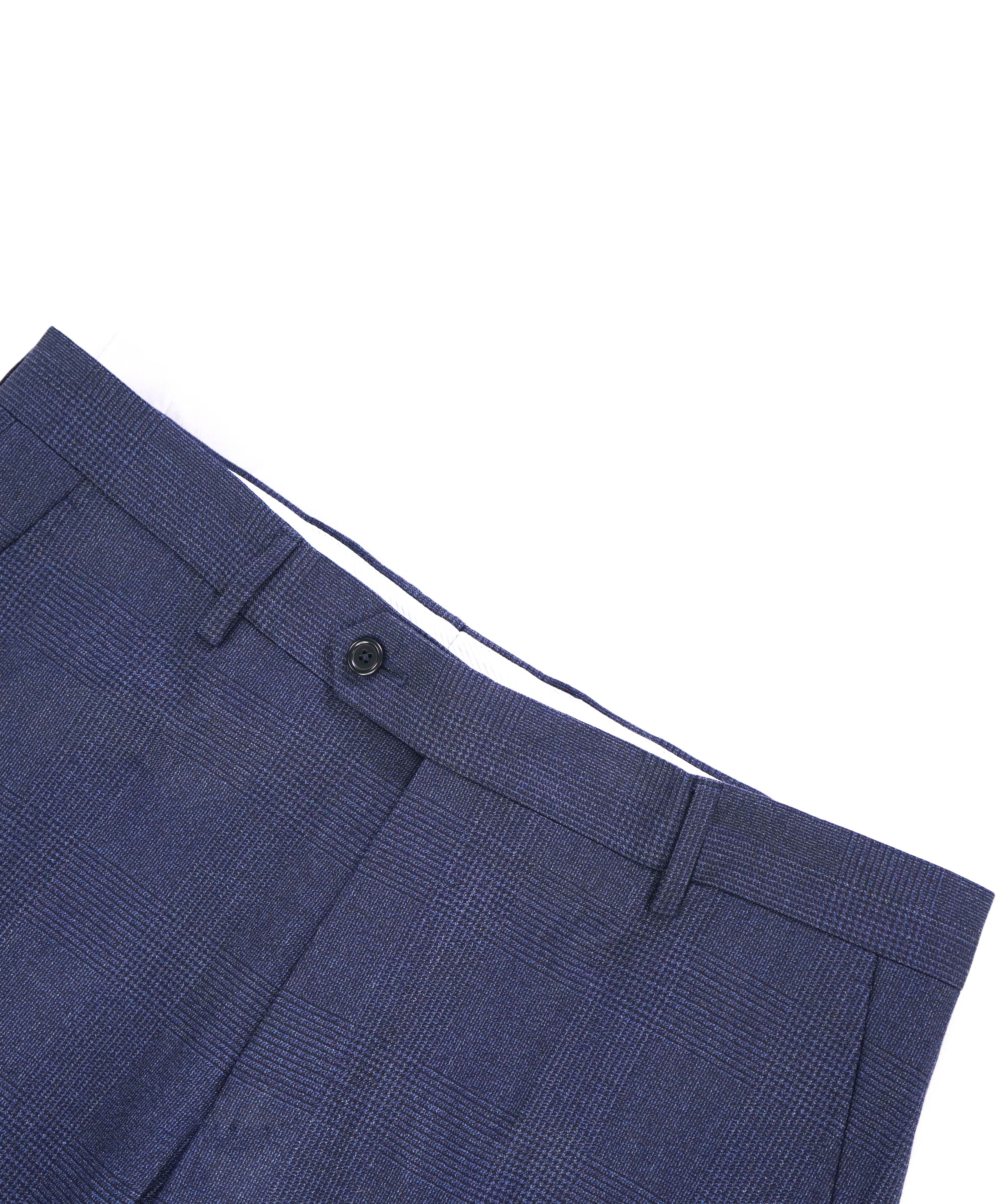 SAKS FIFTH AVE - Medium Blue "MODERN" MADE IN ITALY Flat Front Dress Pants - 34W