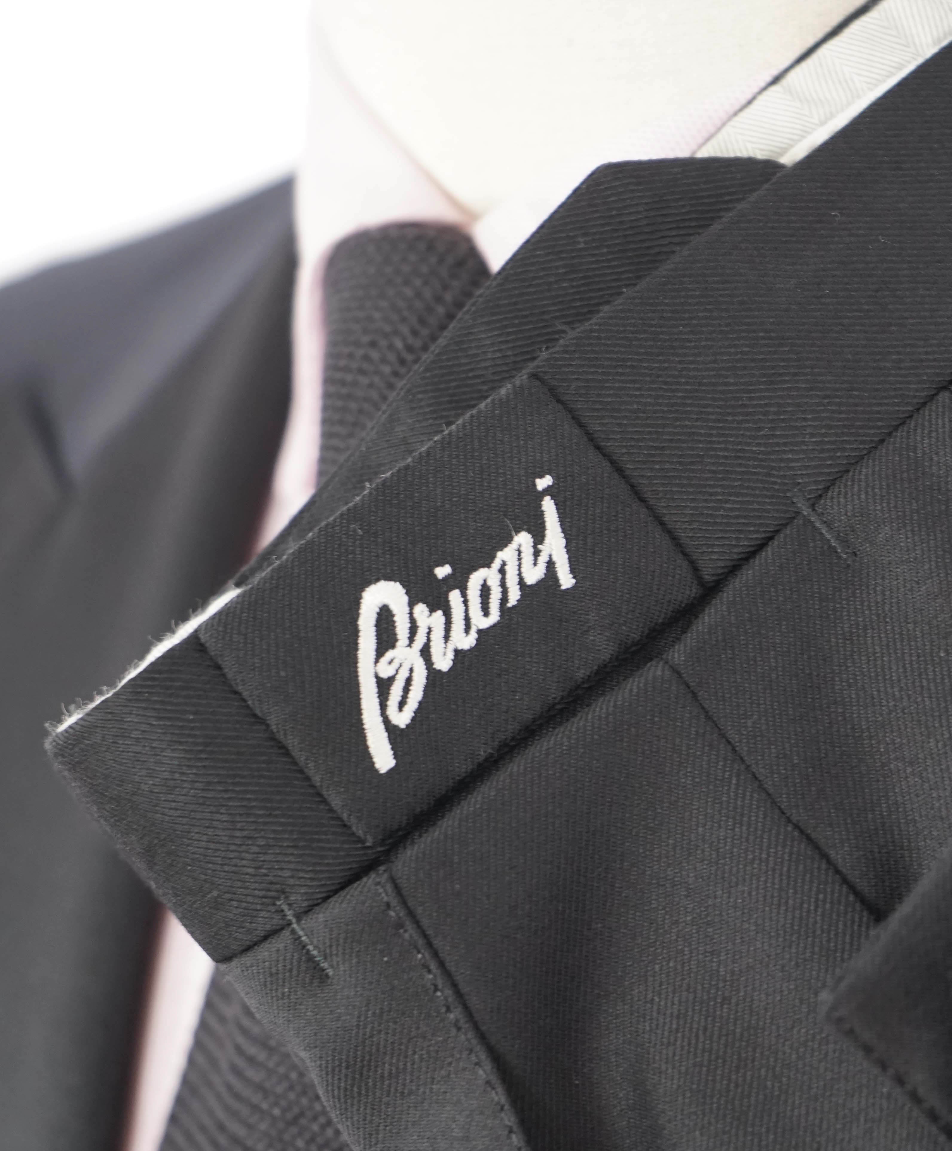 $6,270 BRIONI - *CELEB FAVORITE* 1 Of 1 Hand Made Italy Black Peak Lapel Tuxedo - 36R