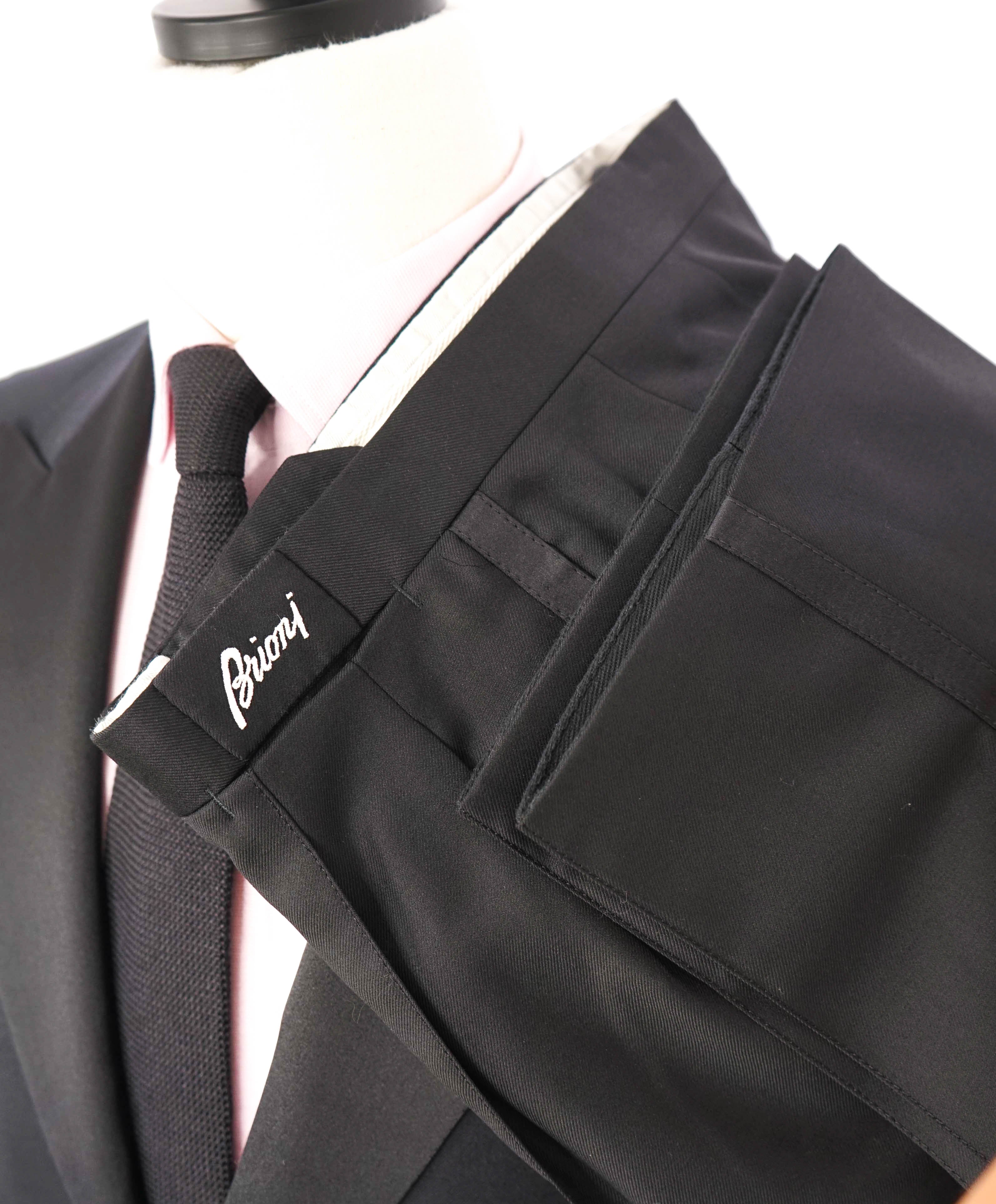 $6,270 BRIONI - *CELEB FAVORITE* 1 Of 1 Hand Made Italy Black Peak Lapel Tuxedo - 36R