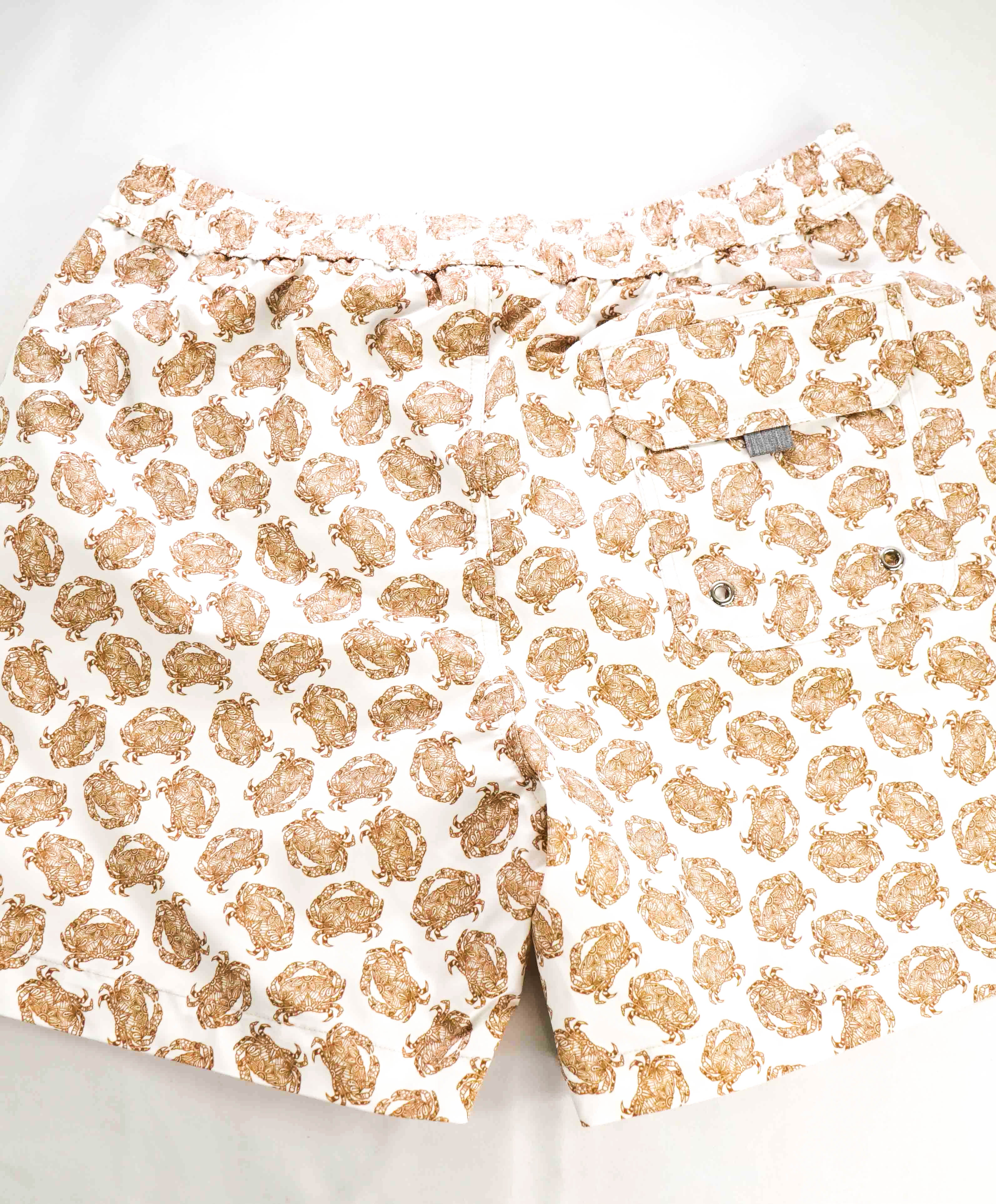 $345 ELEVENTY - Crab Pattern Draw String Swim Shorts  - M