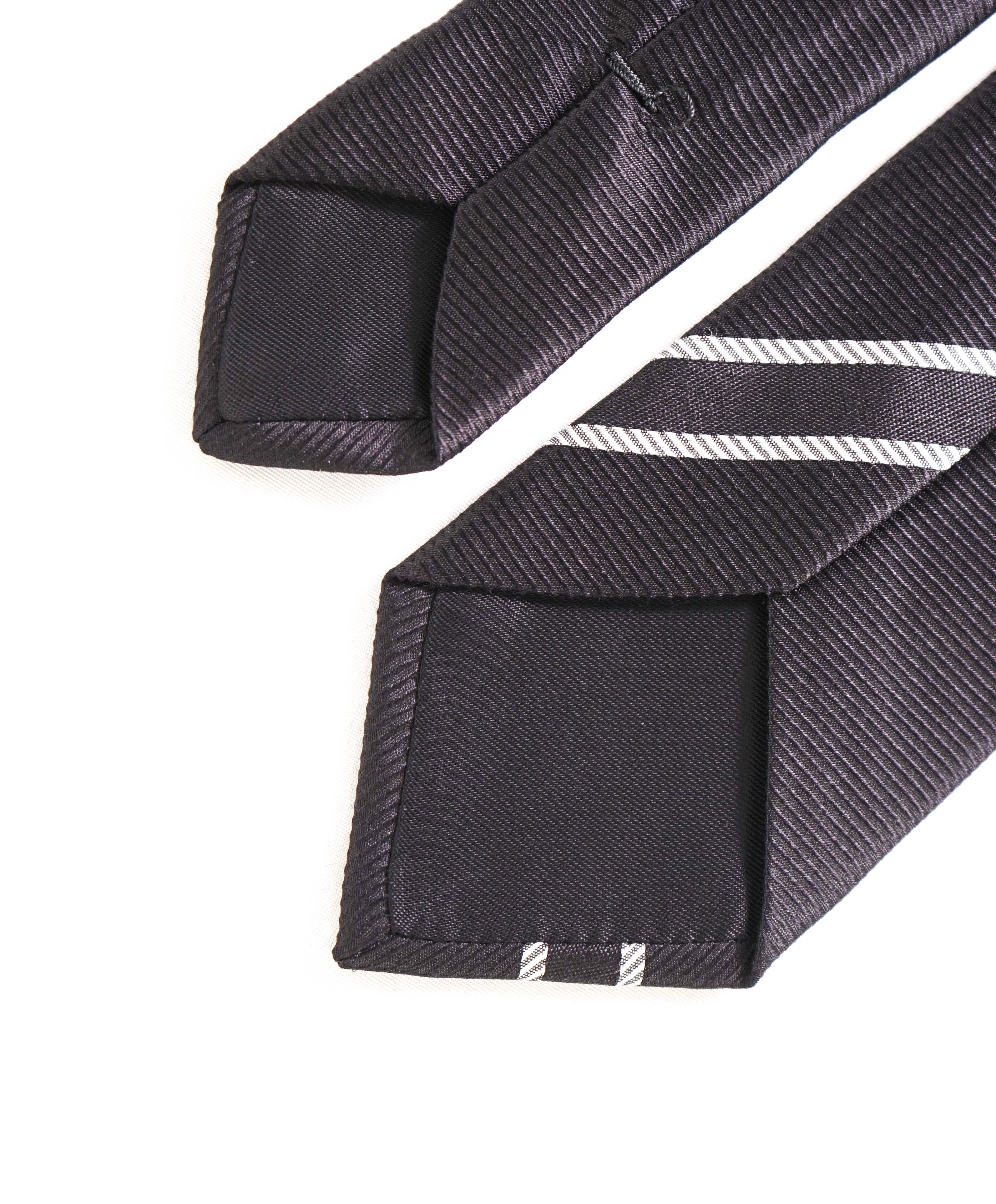 $185 GIVENCHY - Black Textured Silk LOGO Tipped 2.75" - Tie