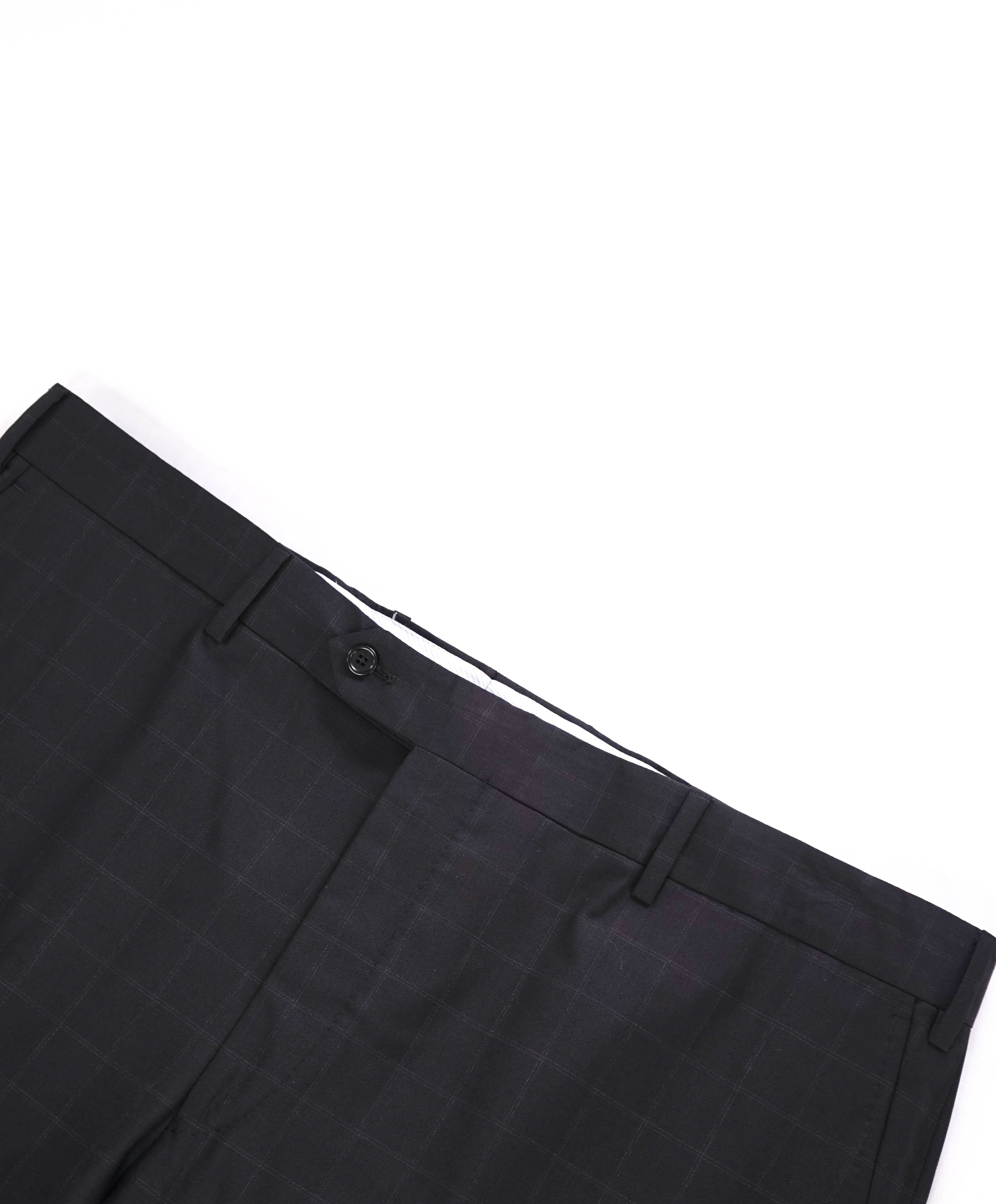 SAKS FIFTH AVE - Black "TAILORED" WOOL MADE IN ITALY Flat Front Dress Pants - 42W