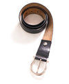 $535 SALVATORE FERRAGAMO - Black Single Gancini Buckle Leather Belt - 38W