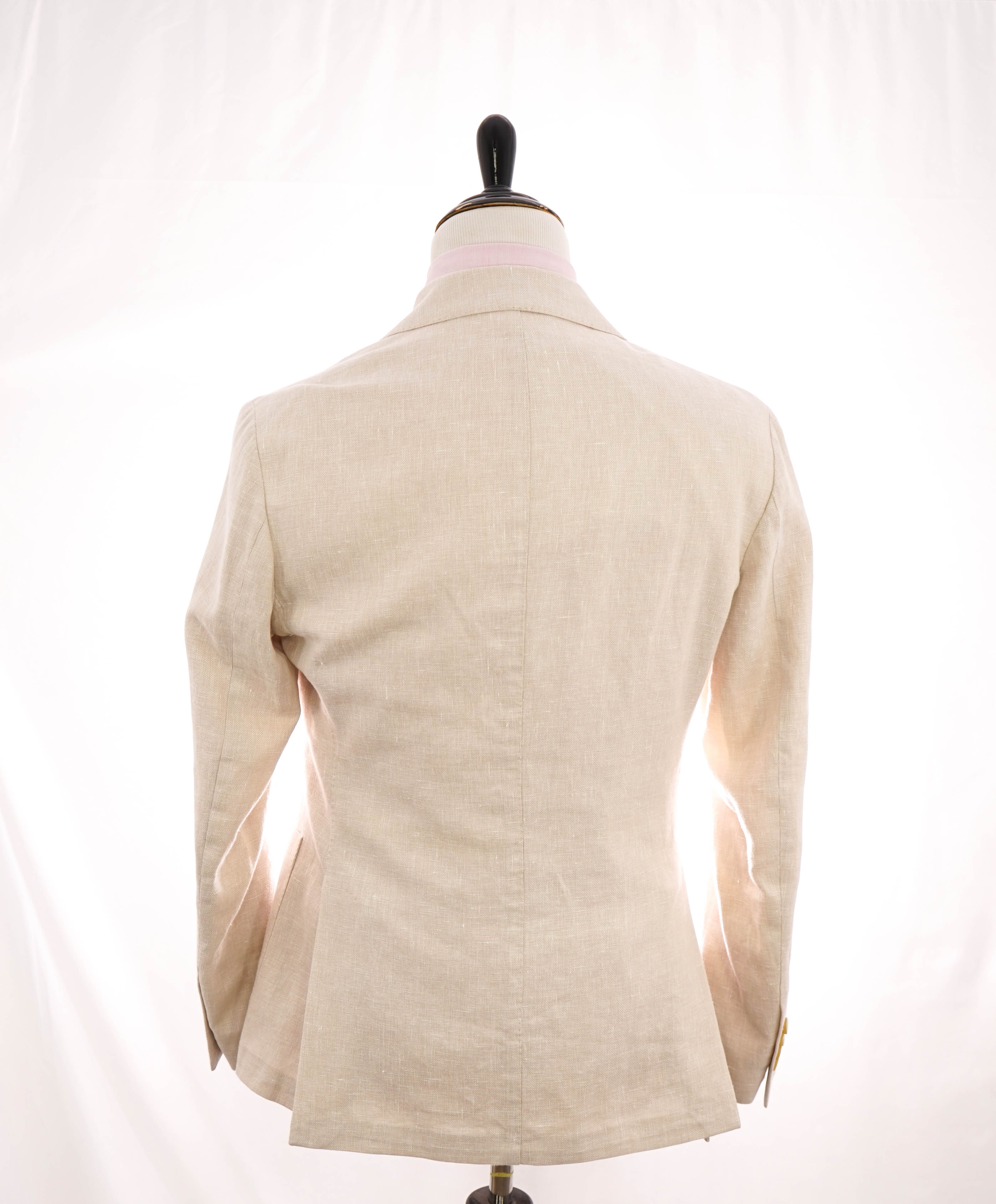 $1,795 ELEVENTY - Patch Pocket Ivory COTTON/LINEN Double-Breasted SUIT - 40US